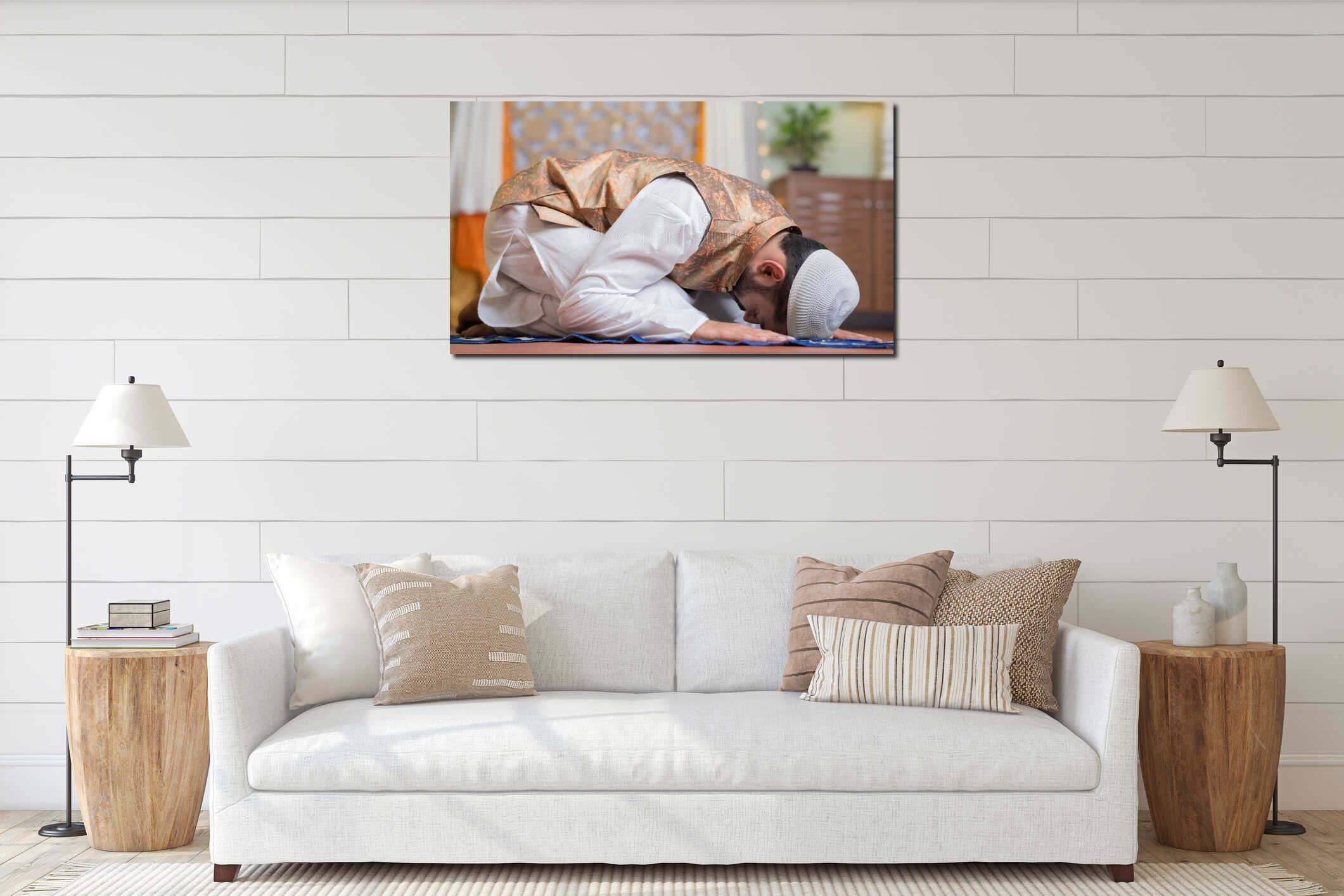 Canvas hanging interior mockup