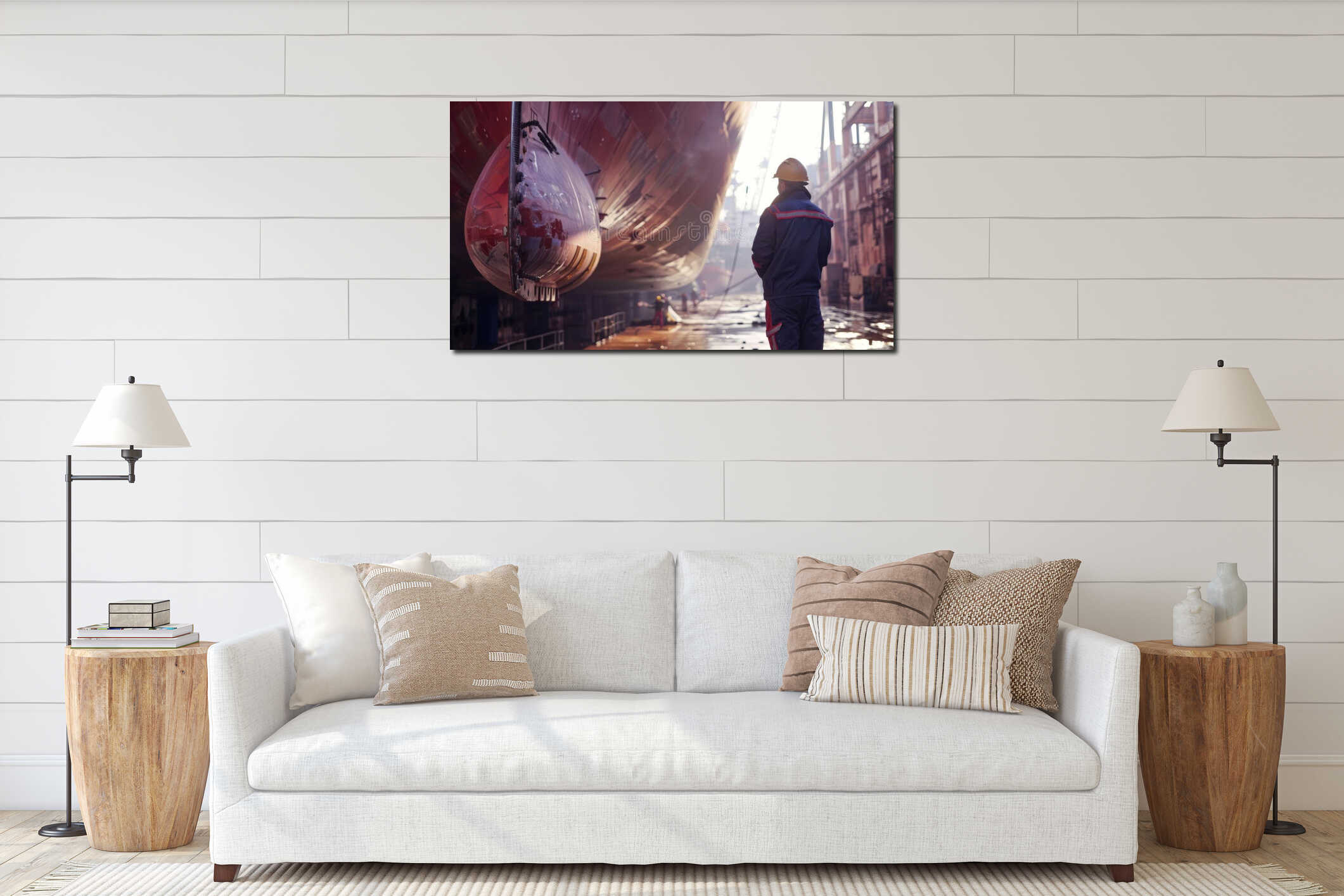 Canvas hanging interior mockup