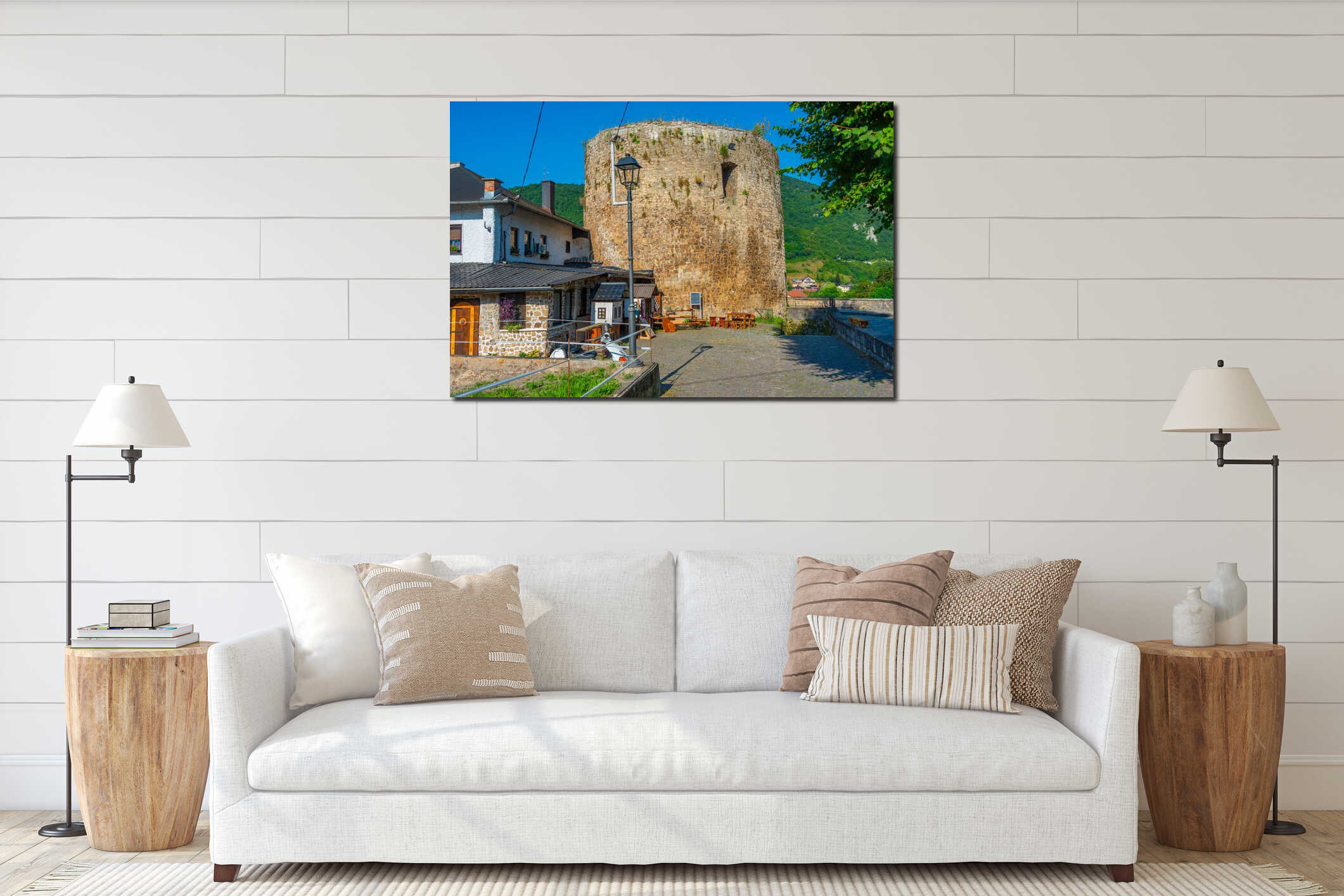 Canvas hanging interior mockup