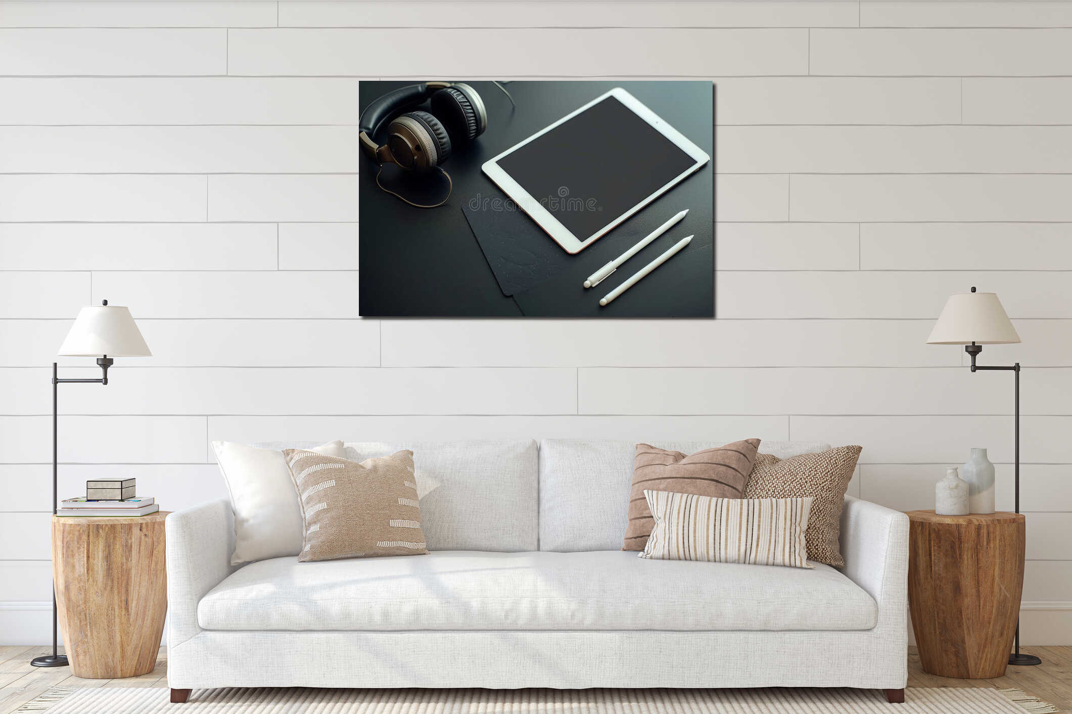 Canvas hanging interior mockup