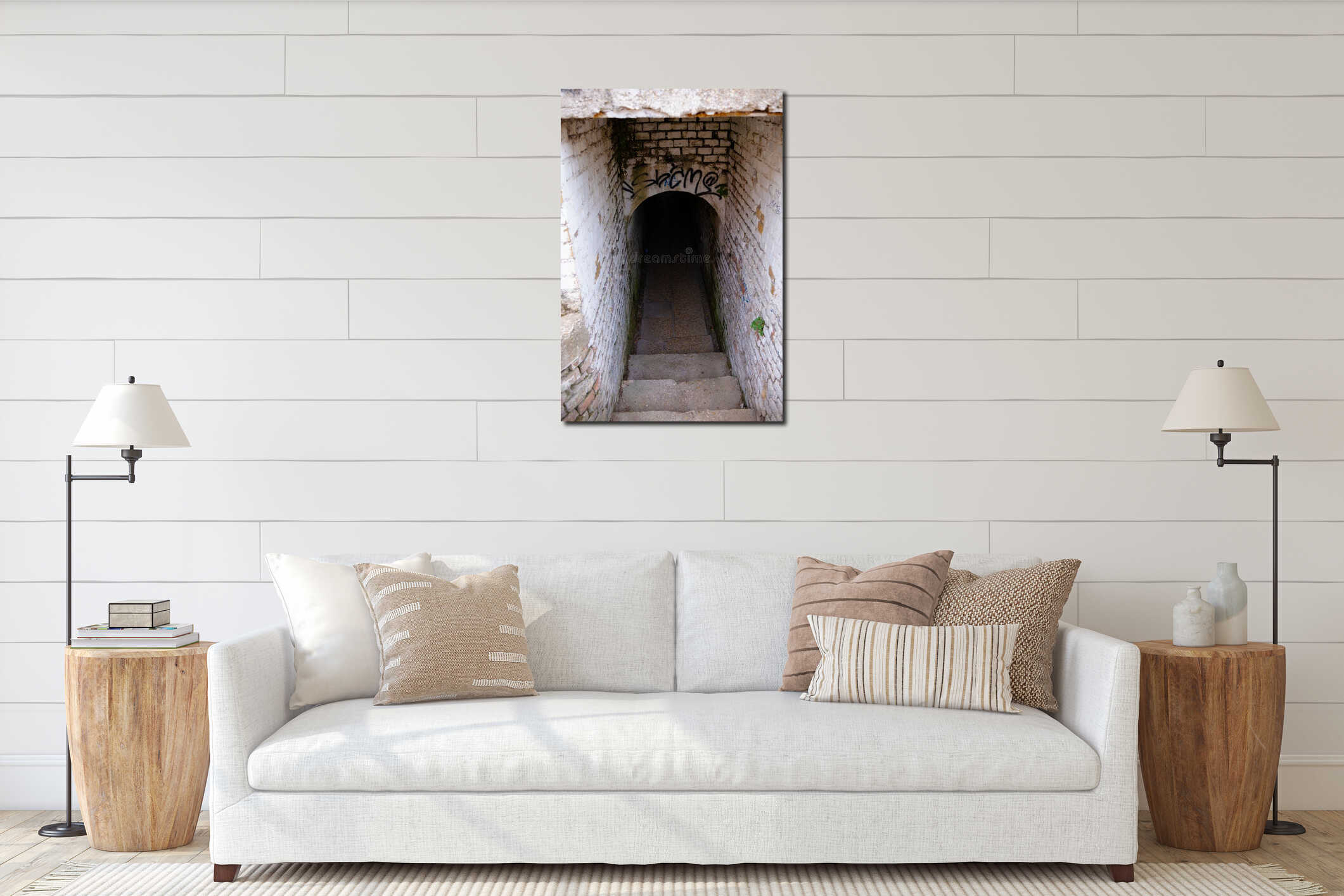 Canvas hanging interior mockup
