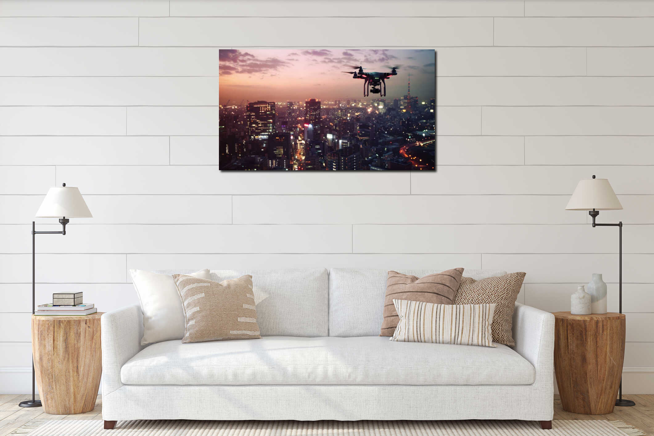 Canvas hanging interior mockup