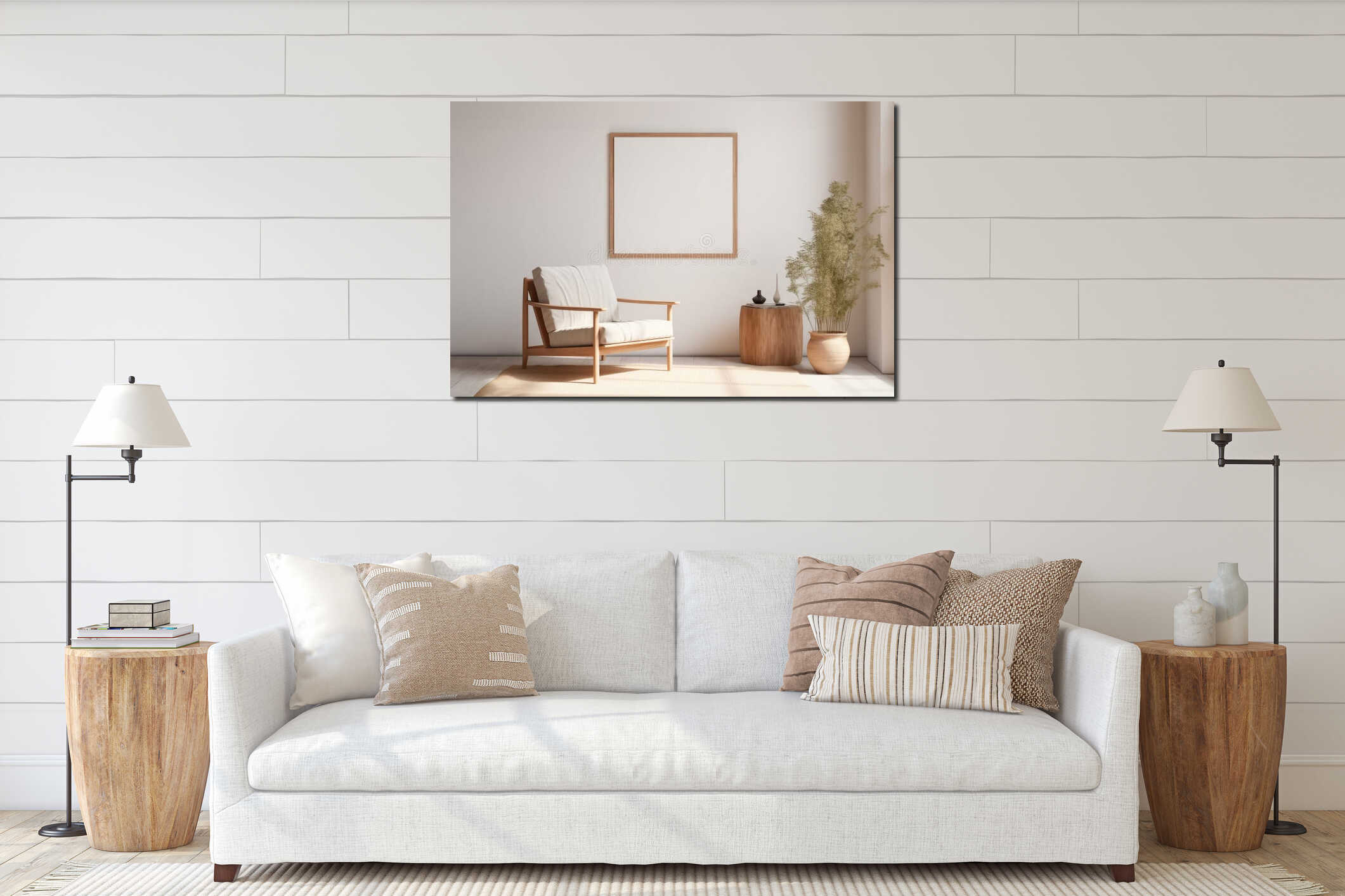 Canvas hanging interior mockup