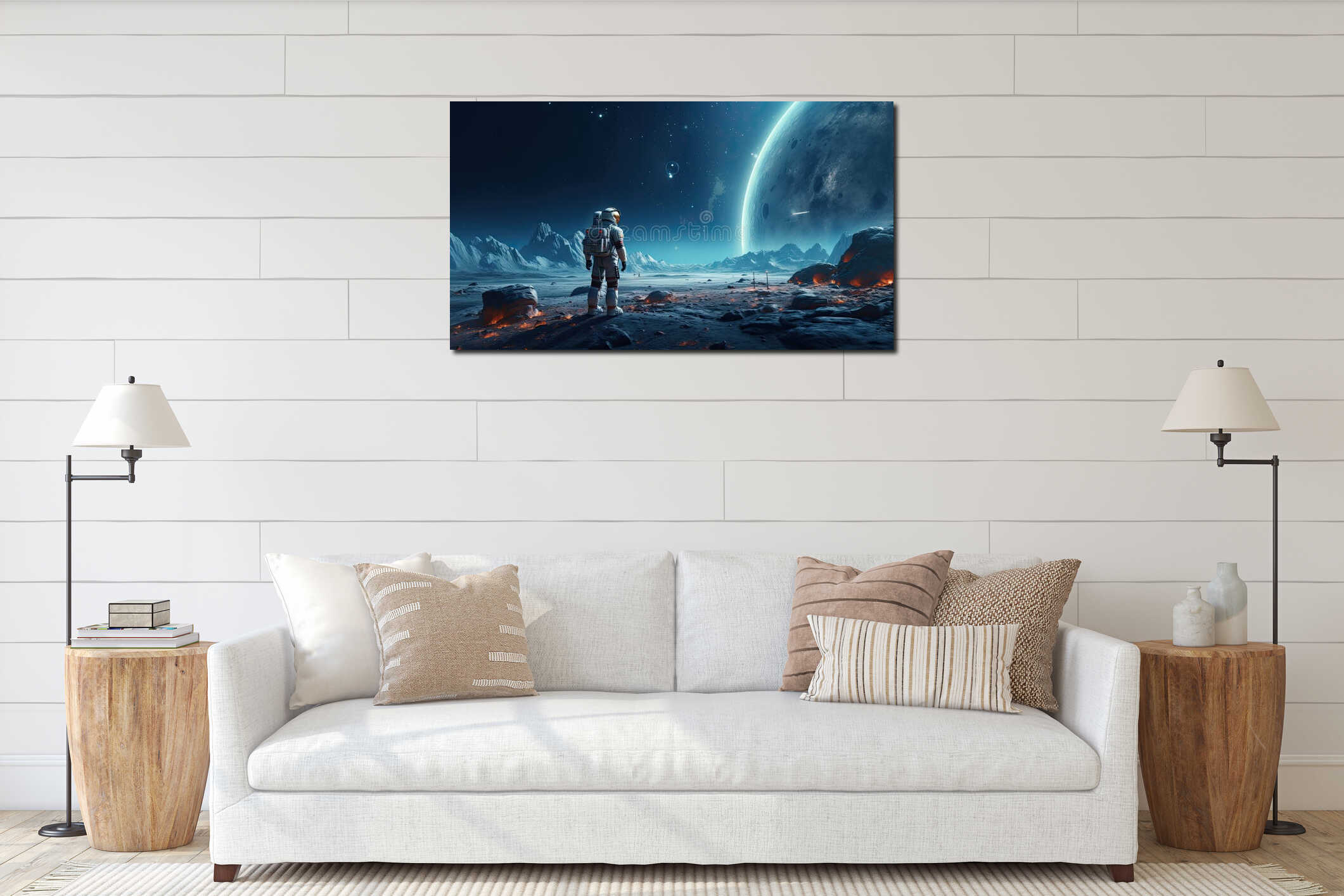 Canvas hanging interior mockup