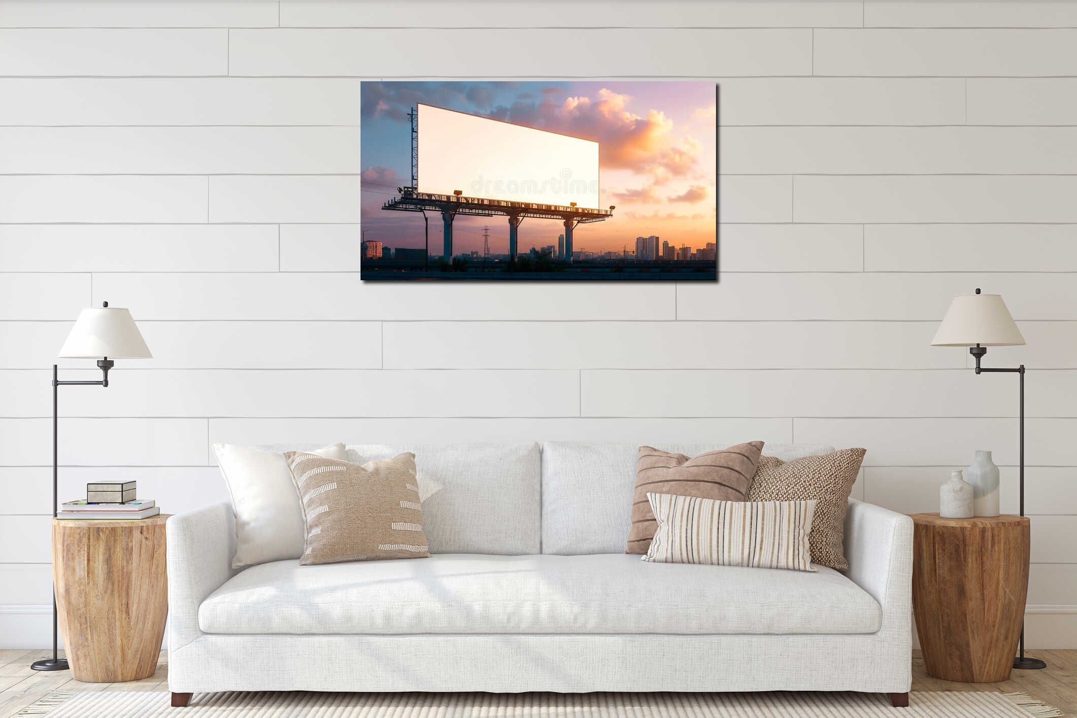Canvas hanging interior mockup