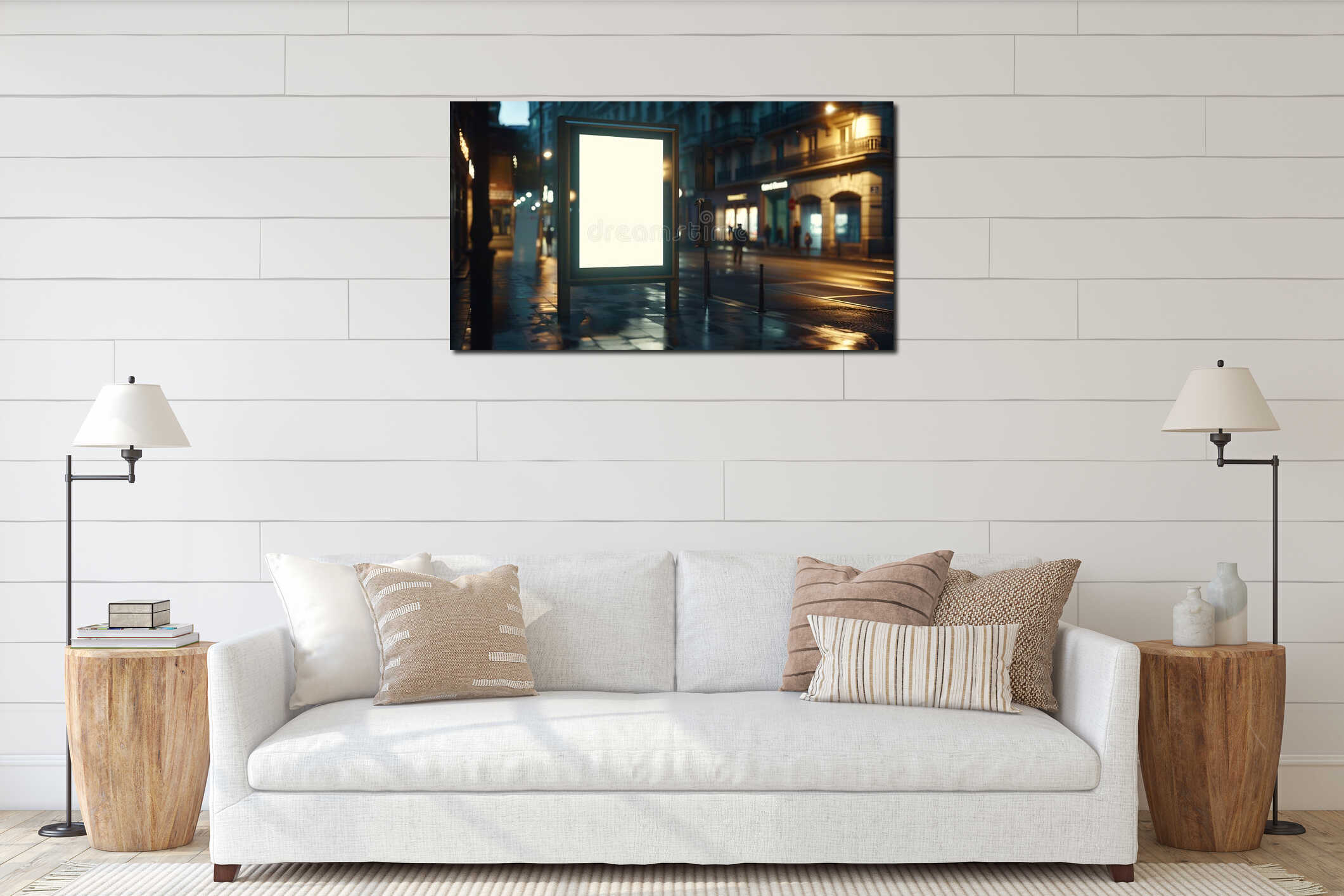 Canvas hanging interior mockup