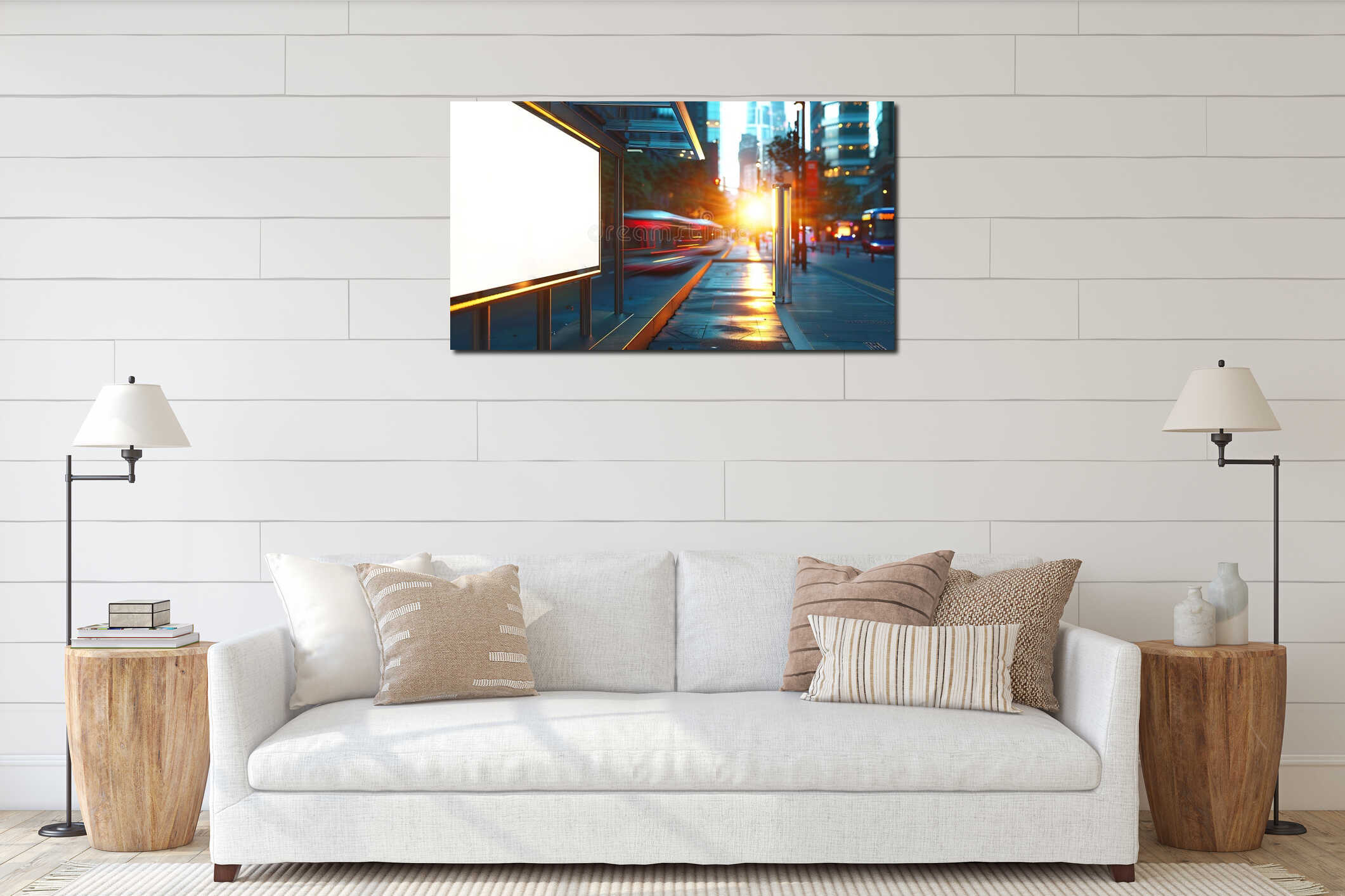 Canvas hanging interior mockup