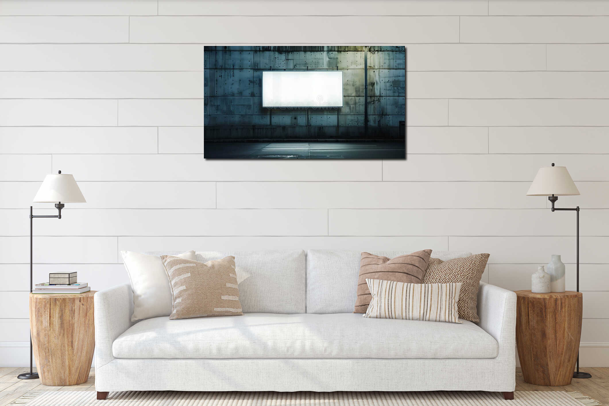 Canvas hanging interior mockup