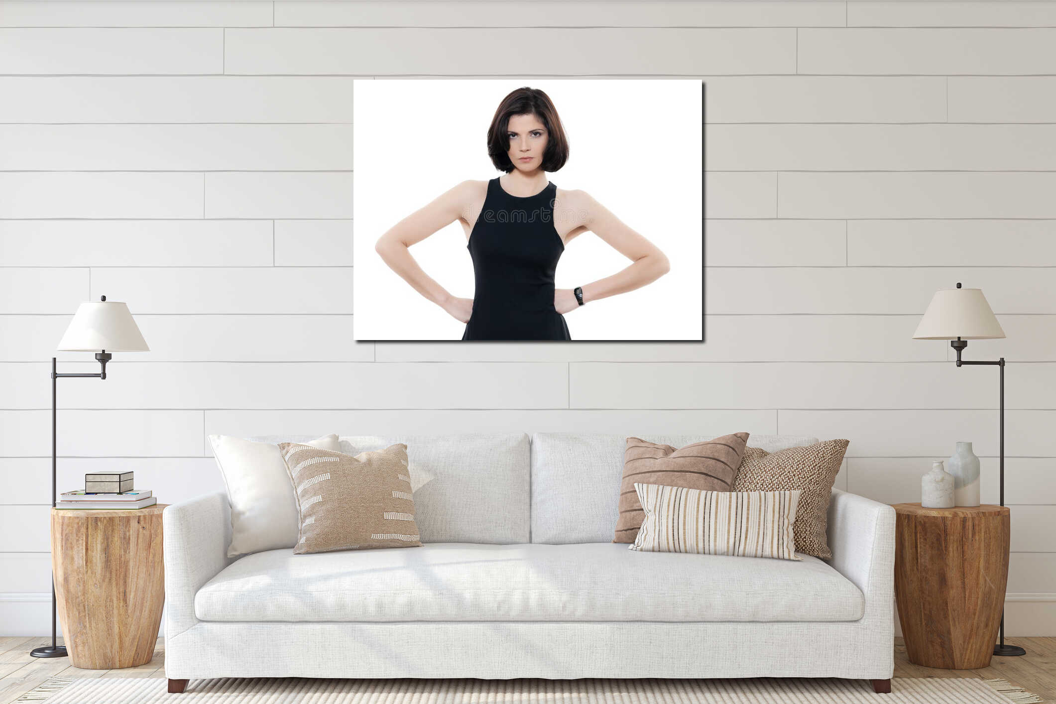 Canvas hanging interior mockup