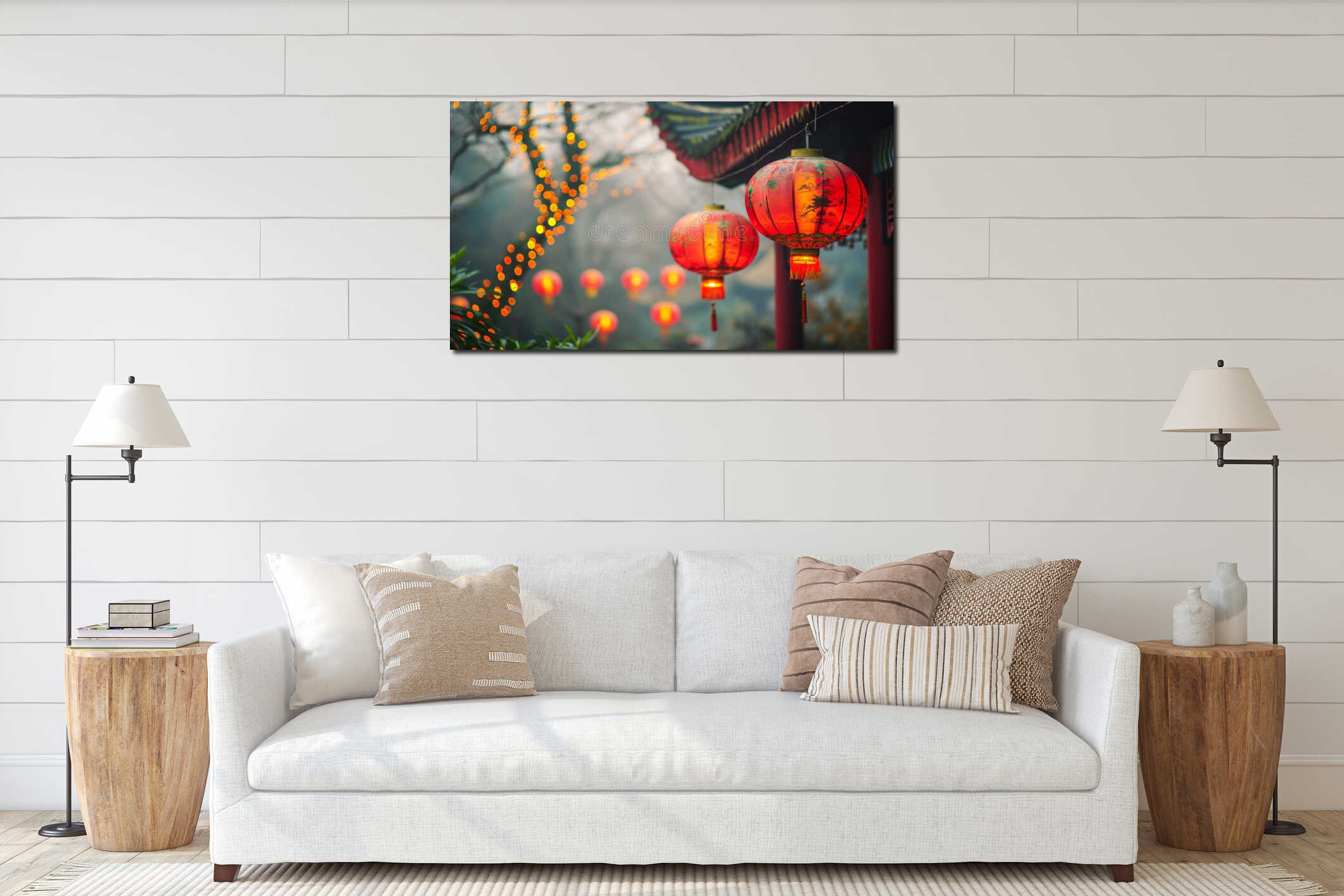 Canvas hanging interior mockup