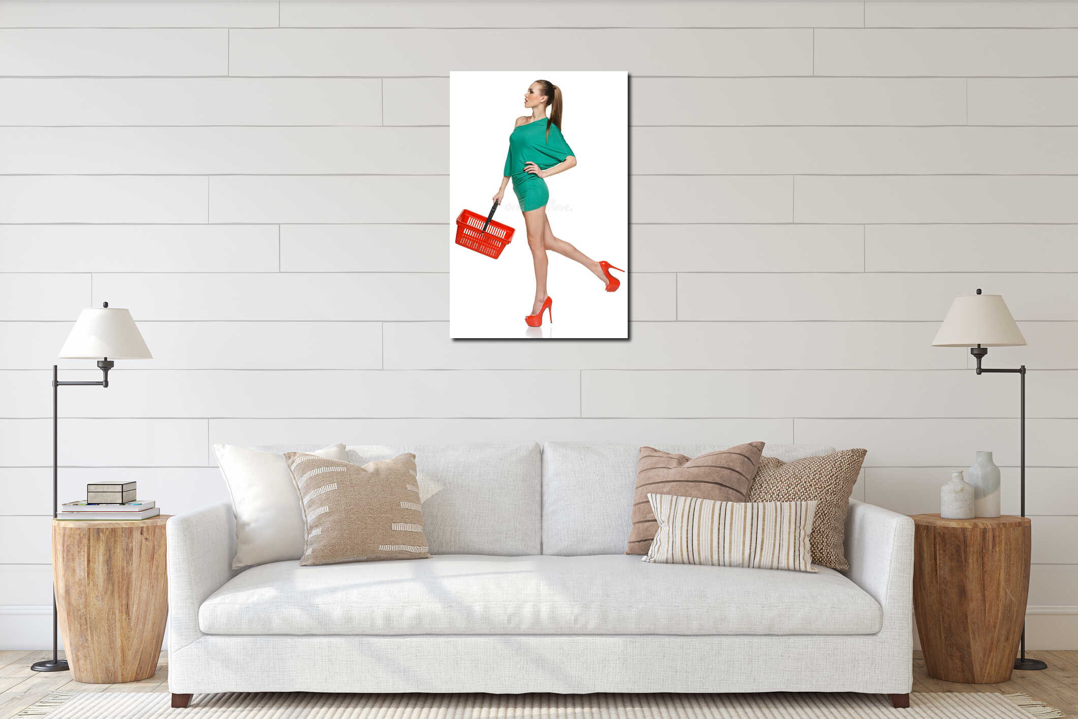 Canvas hanging interior mockup