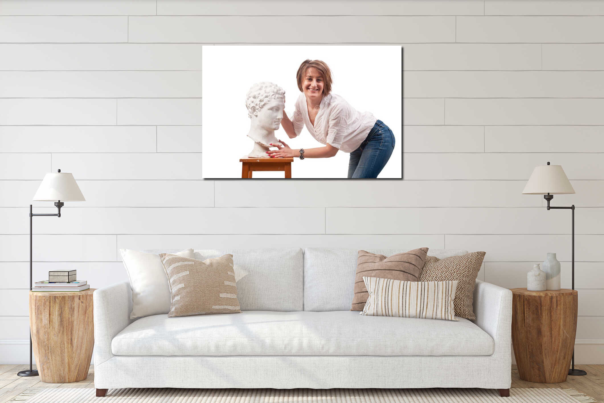 Canvas hanging interior mockup