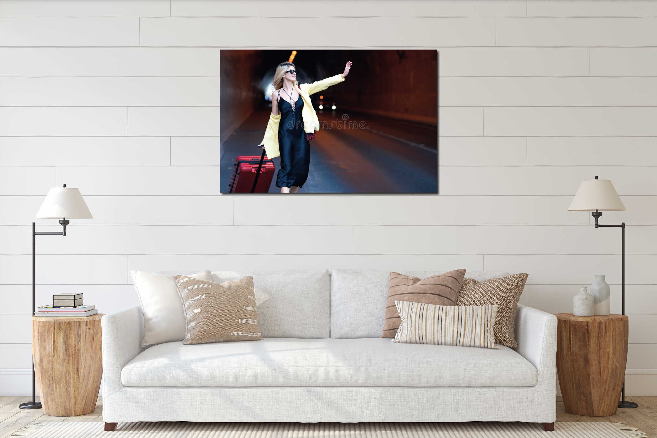 Canvas hanging interior mockup