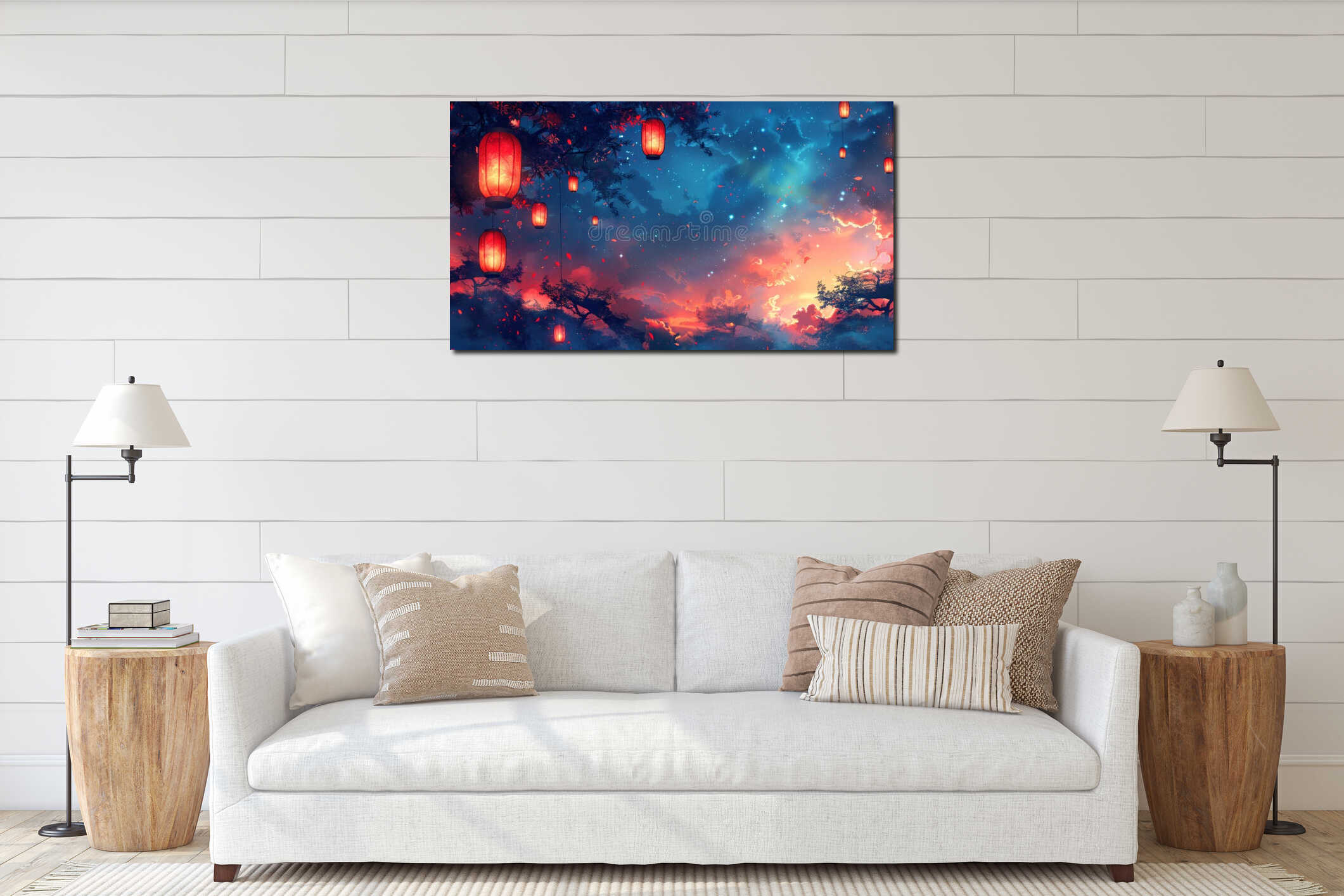 Canvas hanging interior mockup