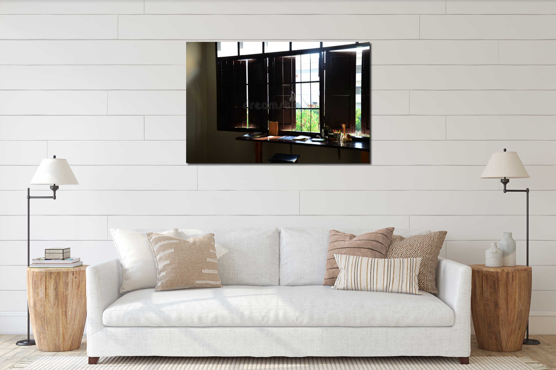 Canvas hanging interior mockup