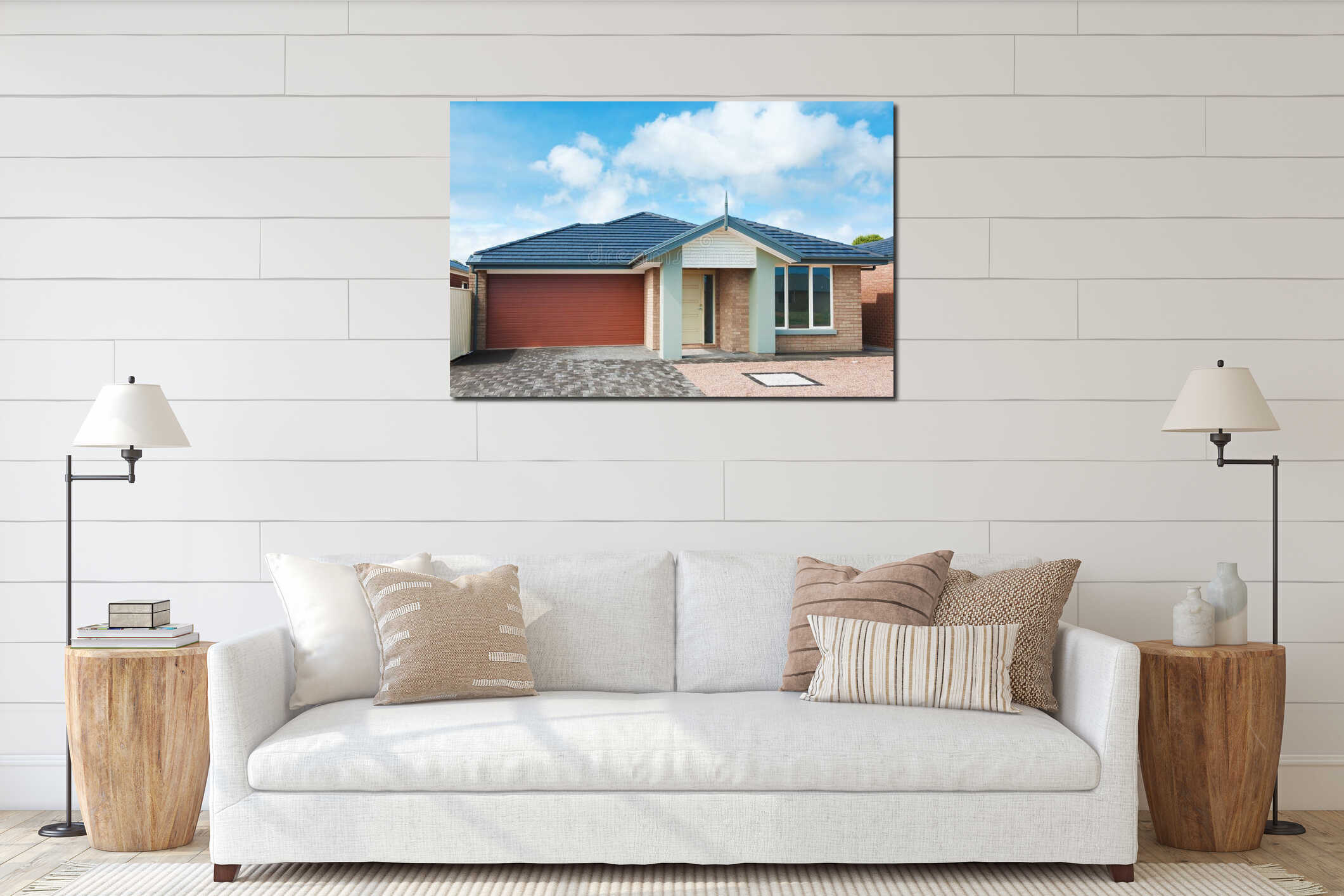 Canvas hanging interior mockup