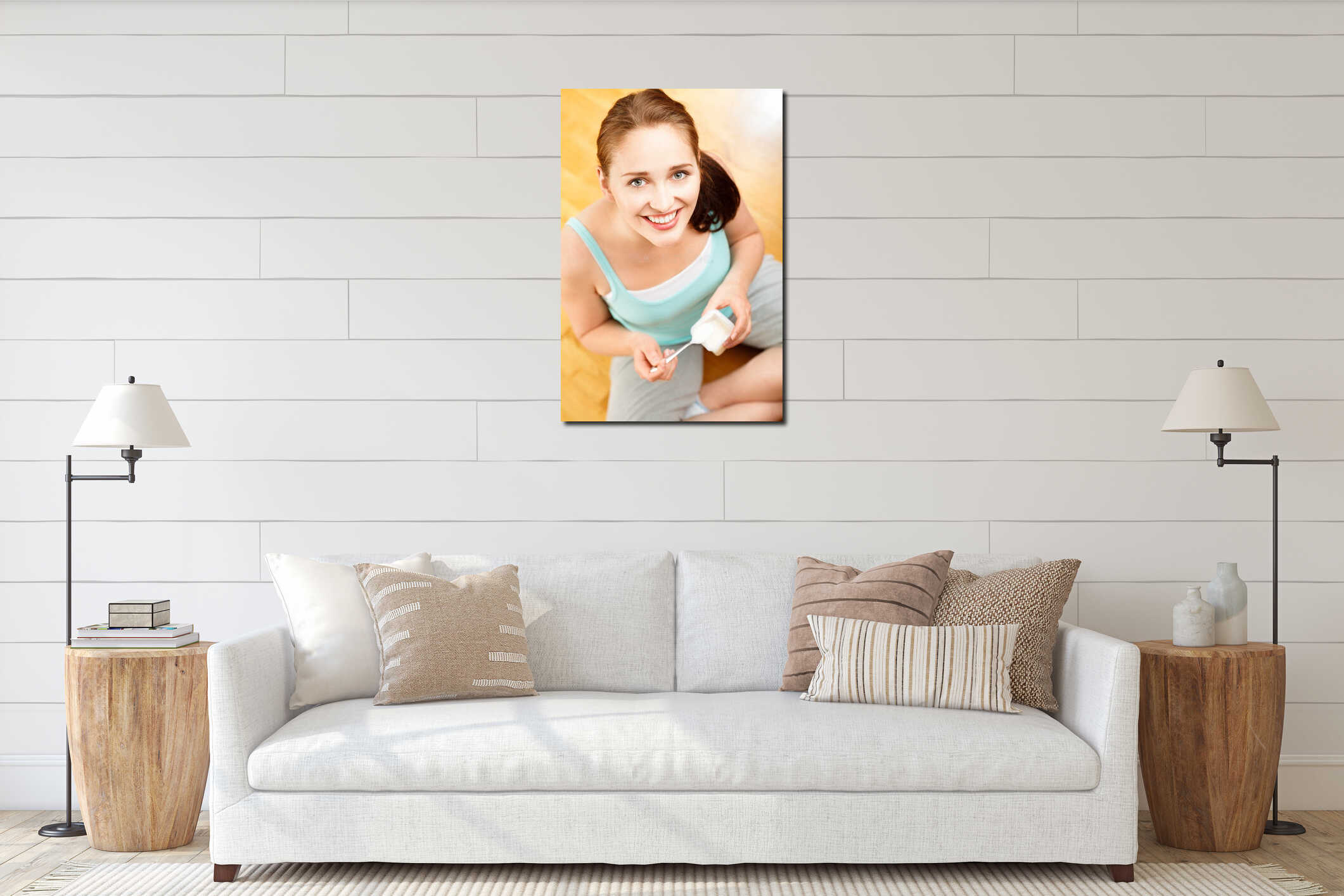 Canvas hanging interior mockup