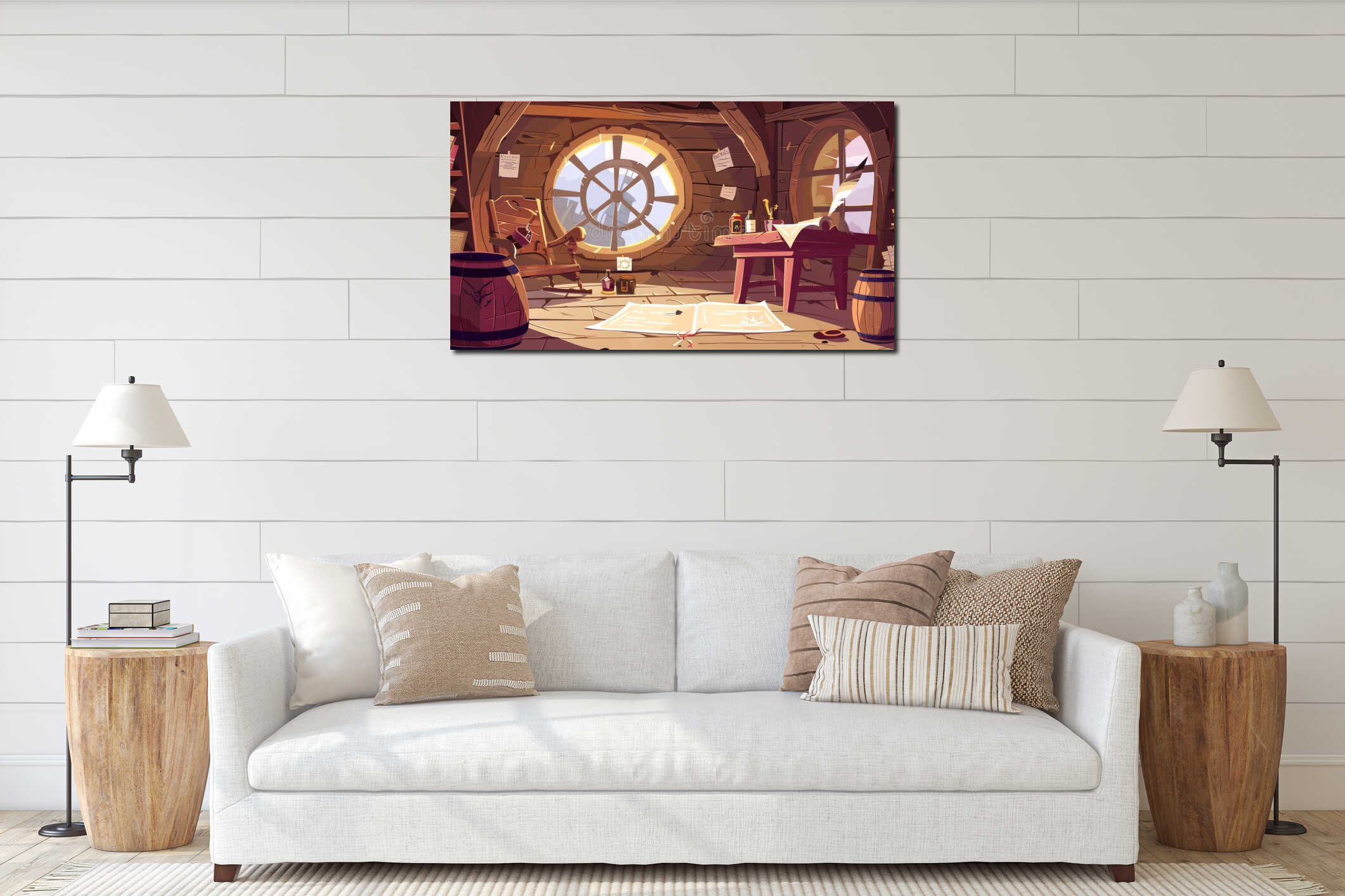Canvas hanging interior mockup