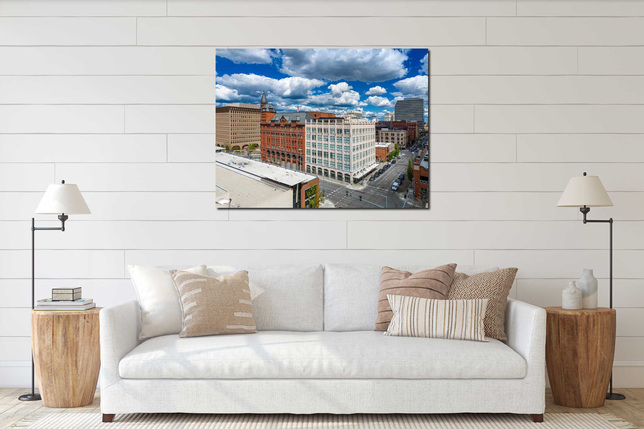 Canvas hanging interior mockup