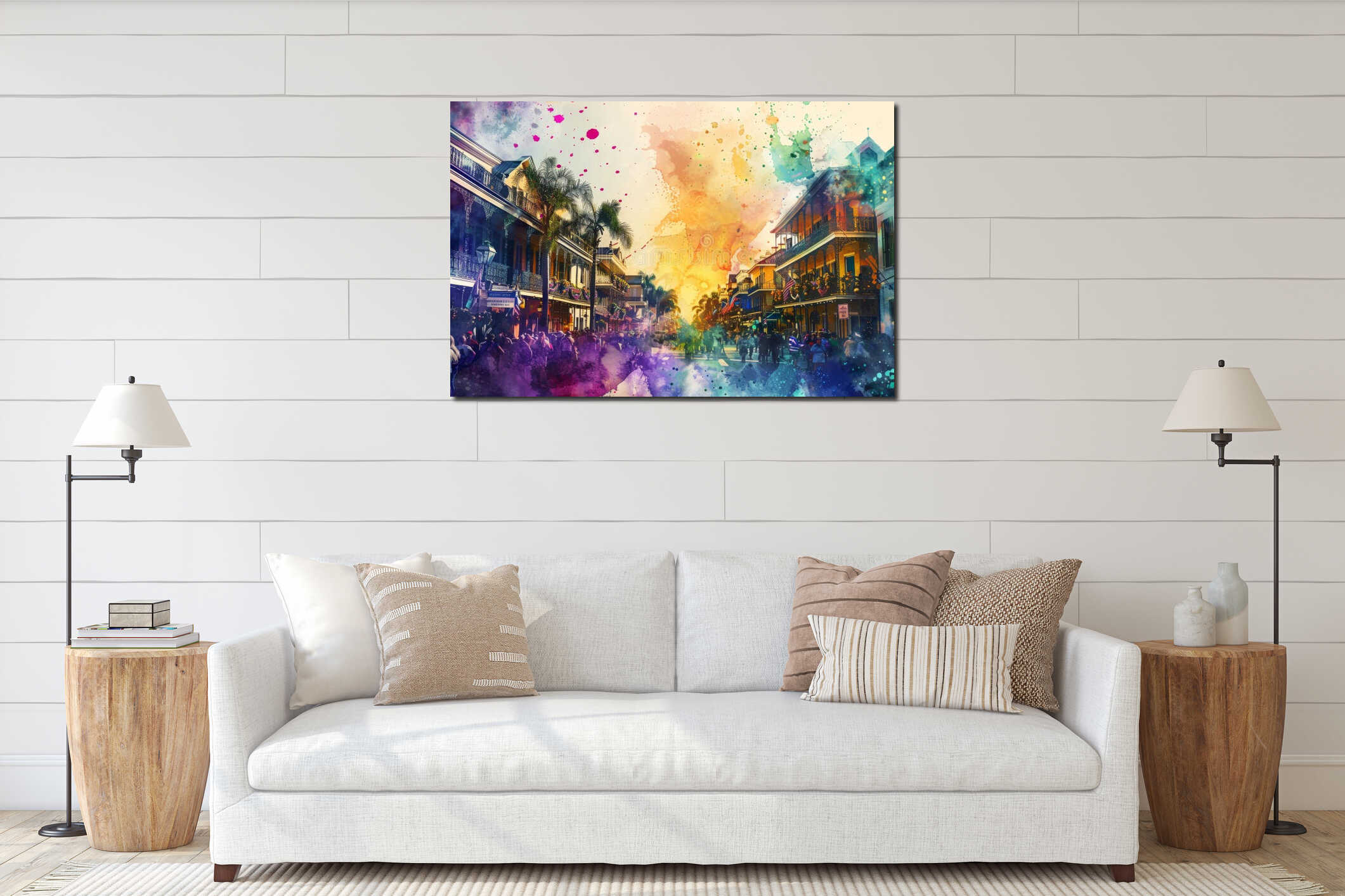 Canvas hanging interior mockup