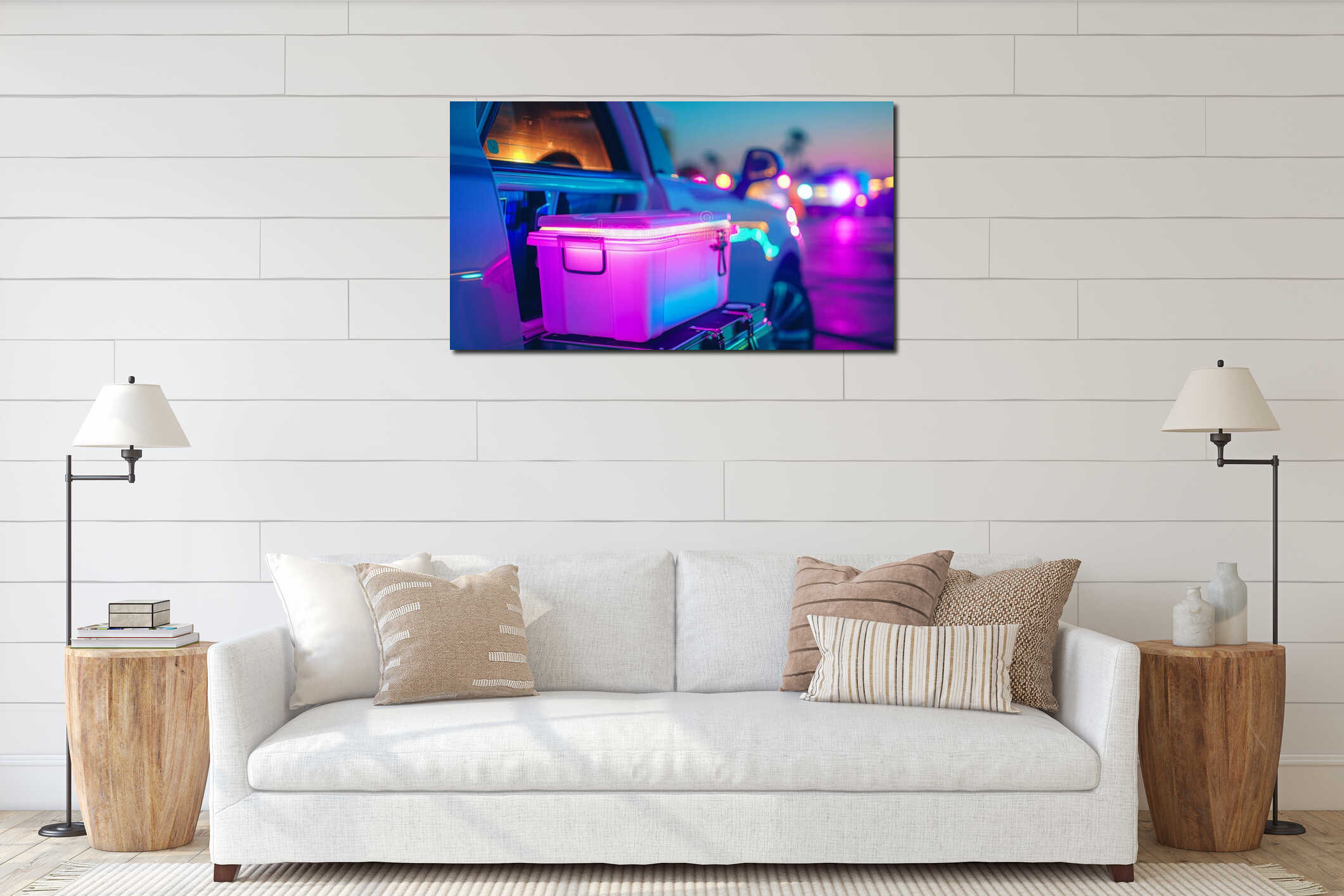 Canvas hanging interior mockup