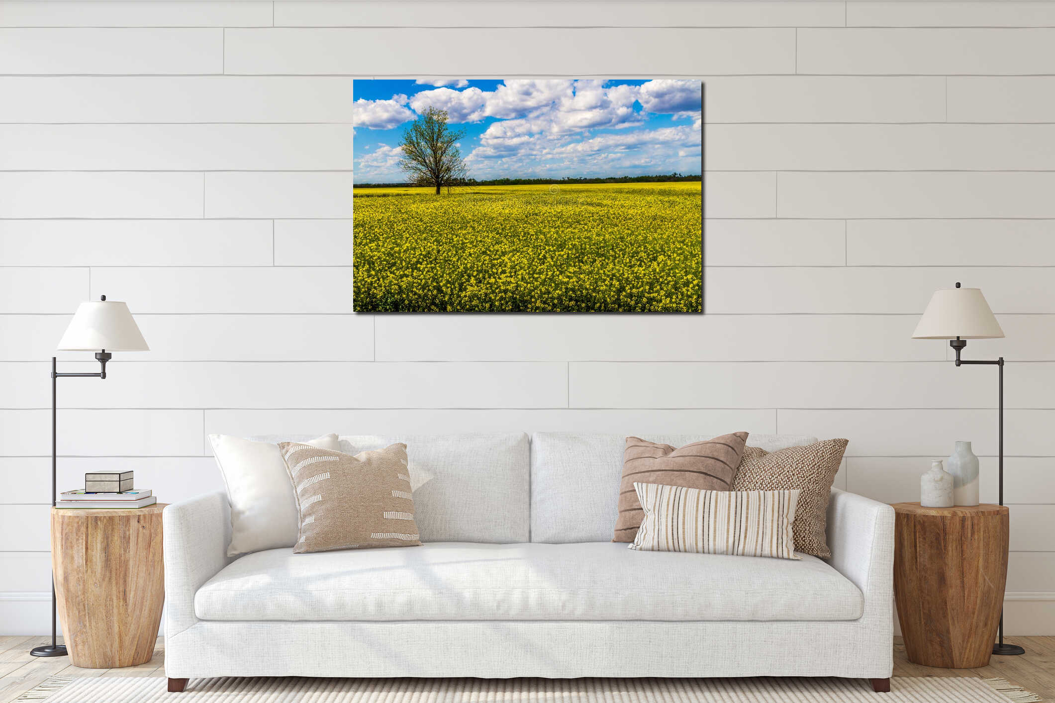 Canvas hanging interior mockup
