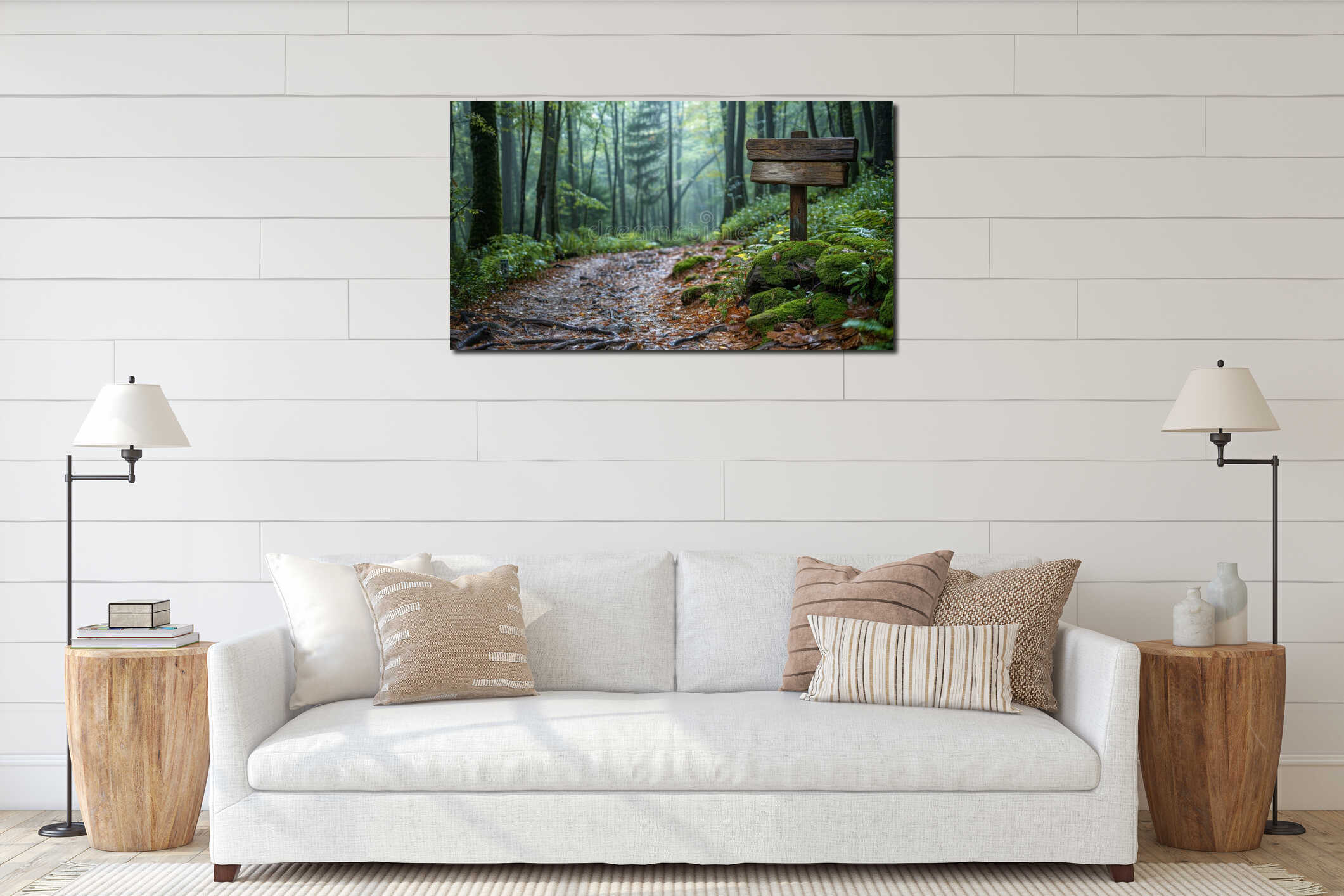 Canvas hanging interior mockup