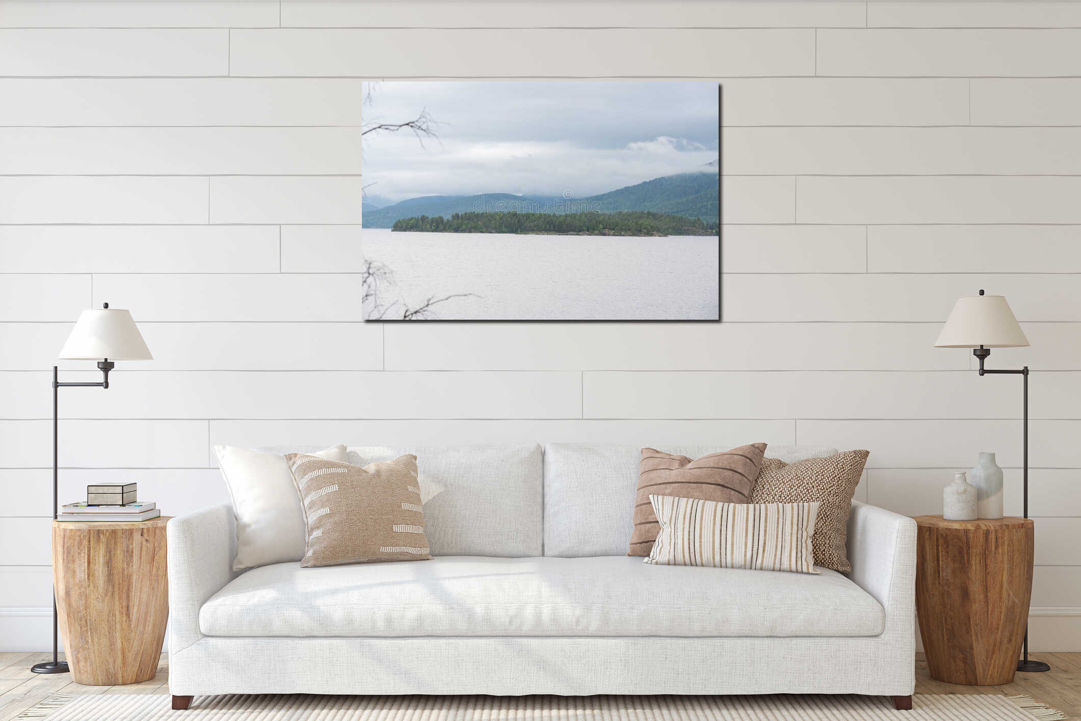 Canvas hanging interior mockup