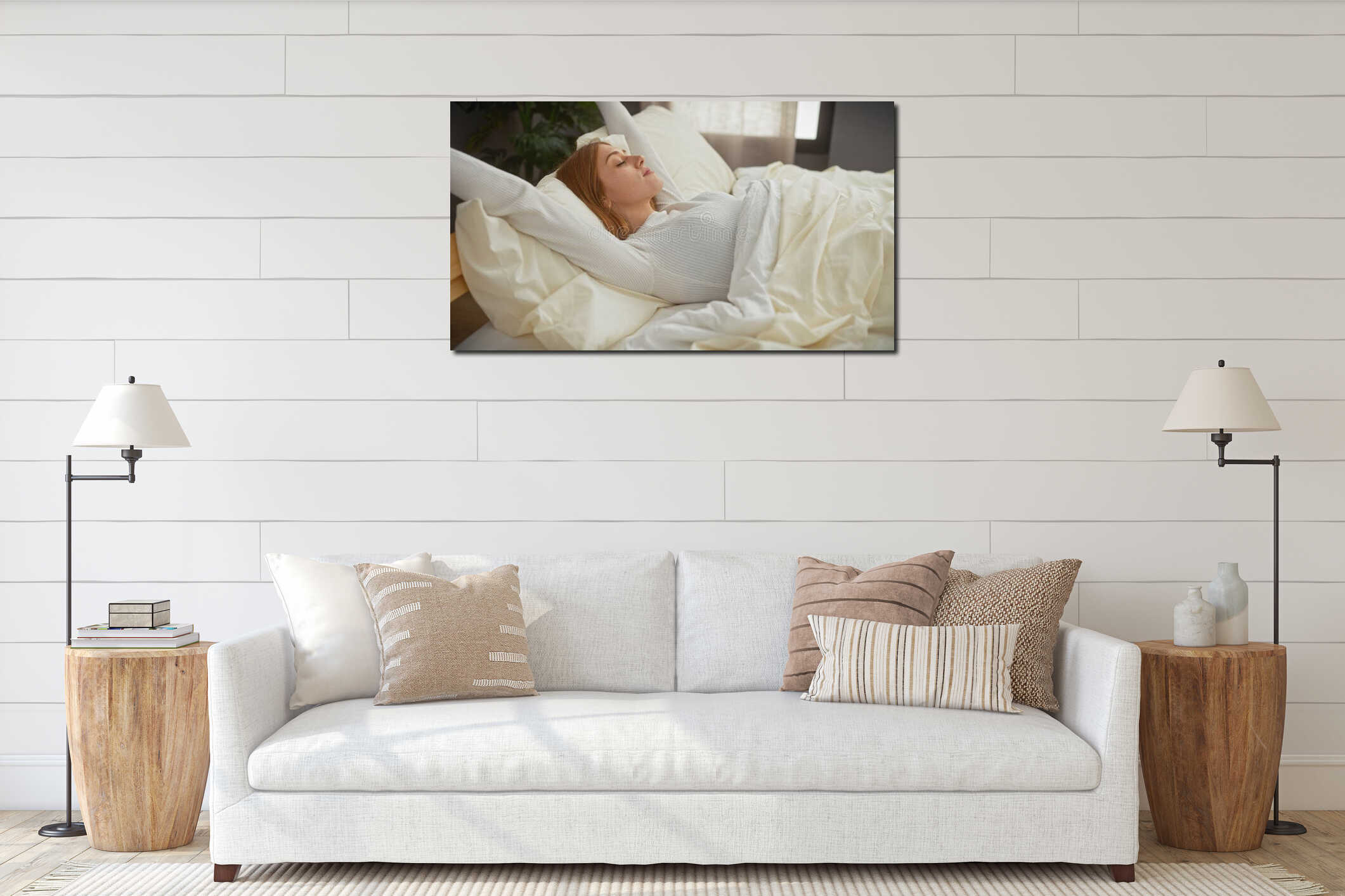 Canvas hanging interior mockup