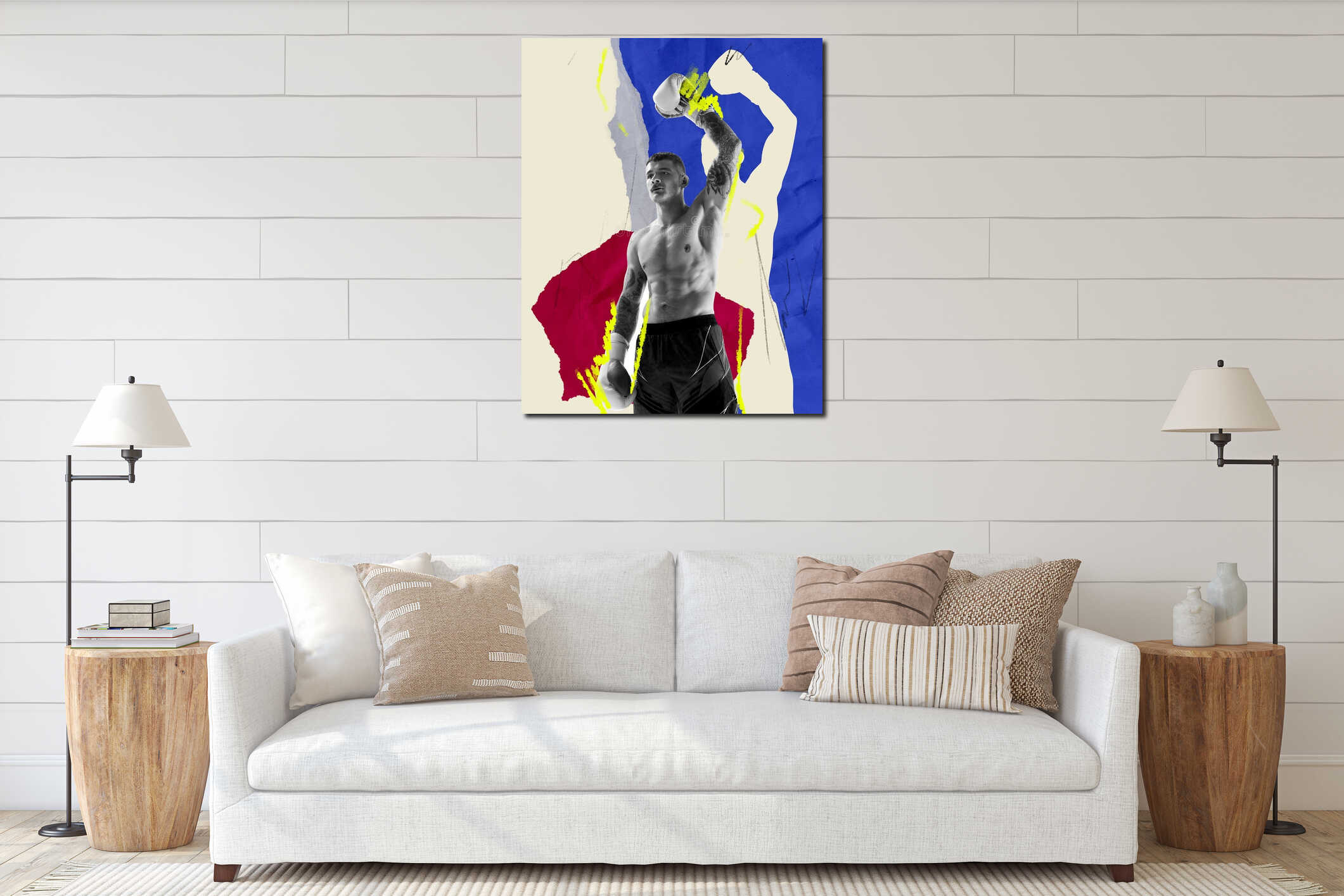 Canvas hanging interior mockup