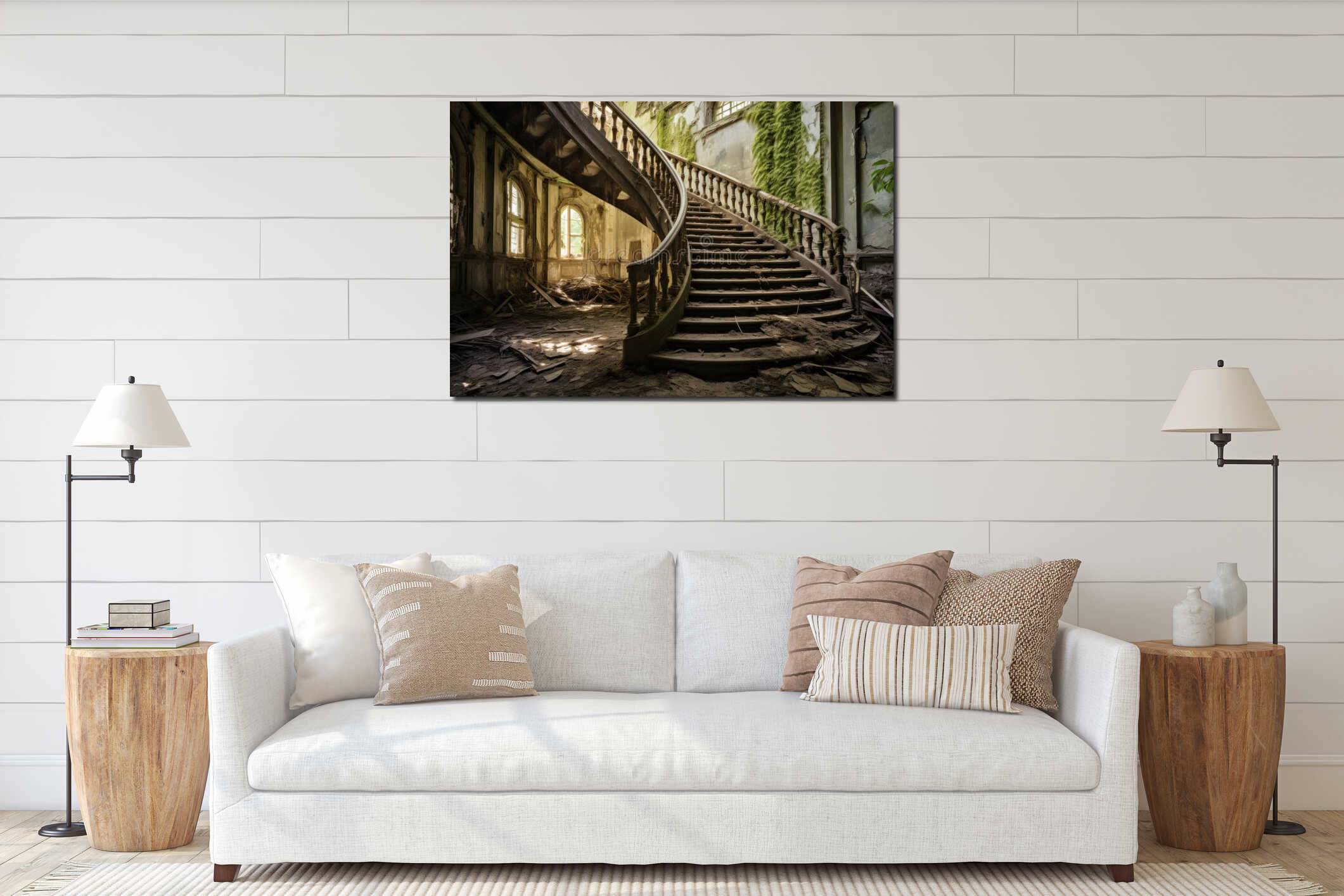 Canvas hanging interior mockup