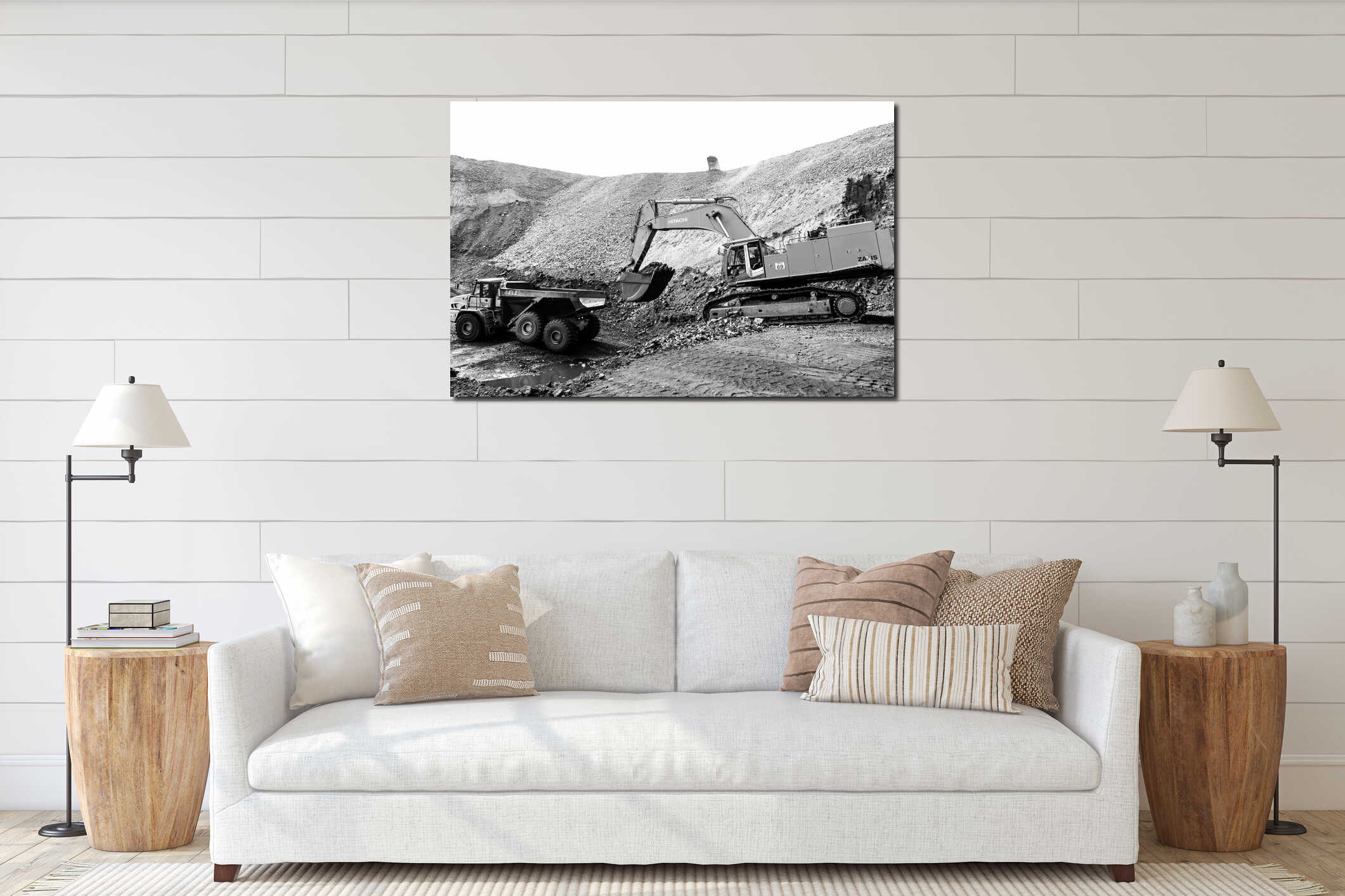 Canvas hanging interior mockup