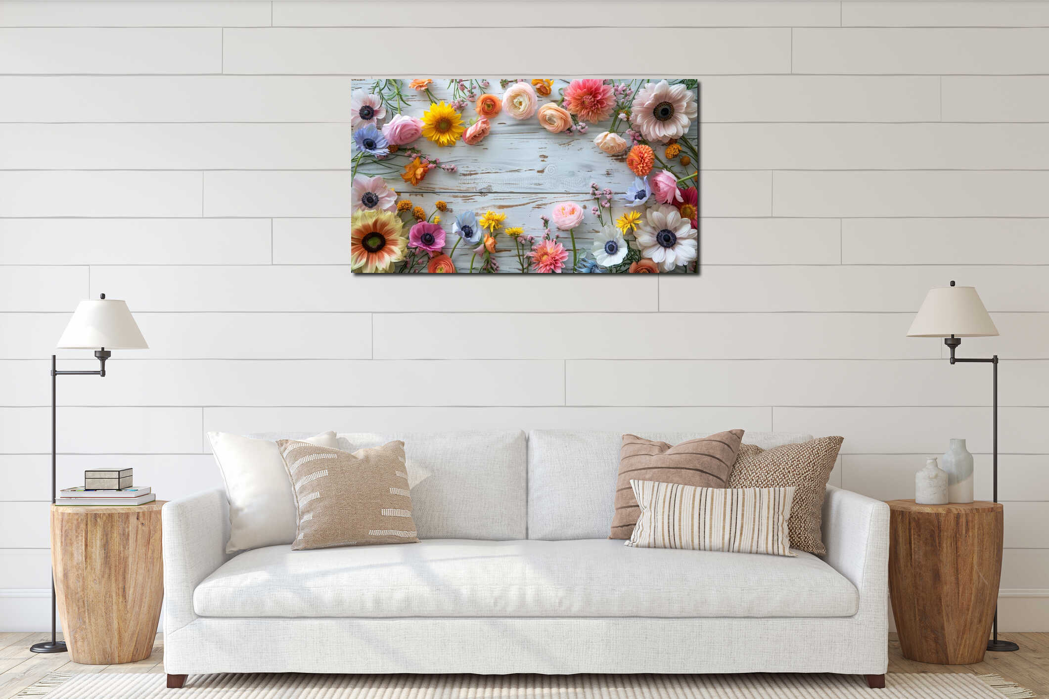 Canvas hanging interior mockup