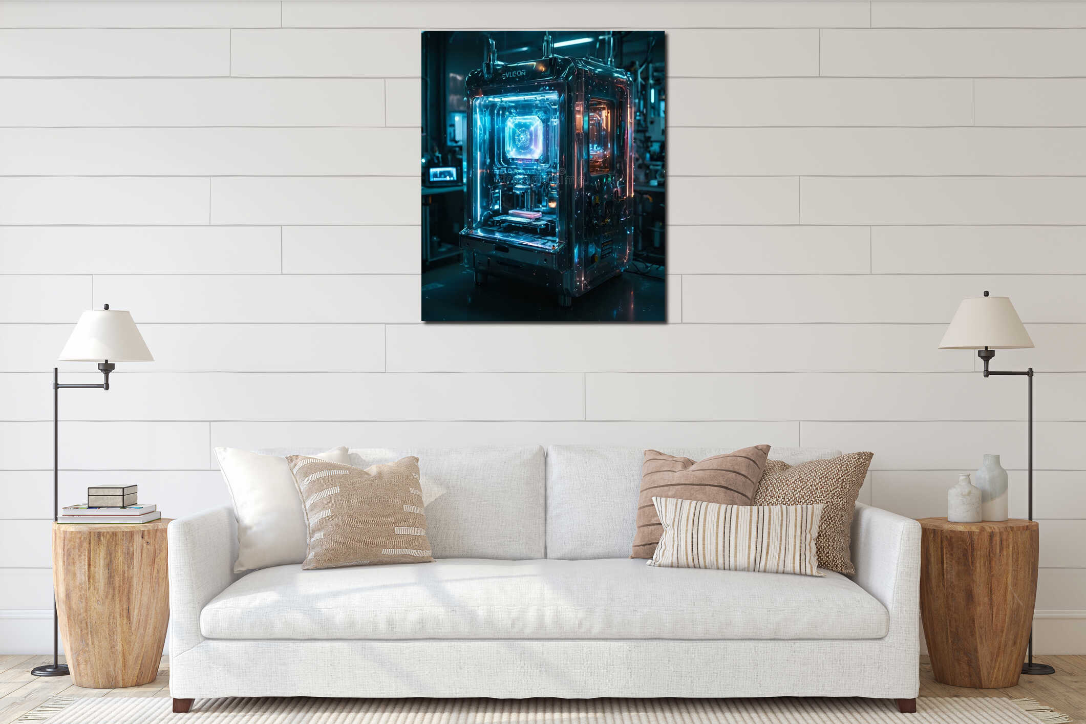 Canvas hanging interior mockup