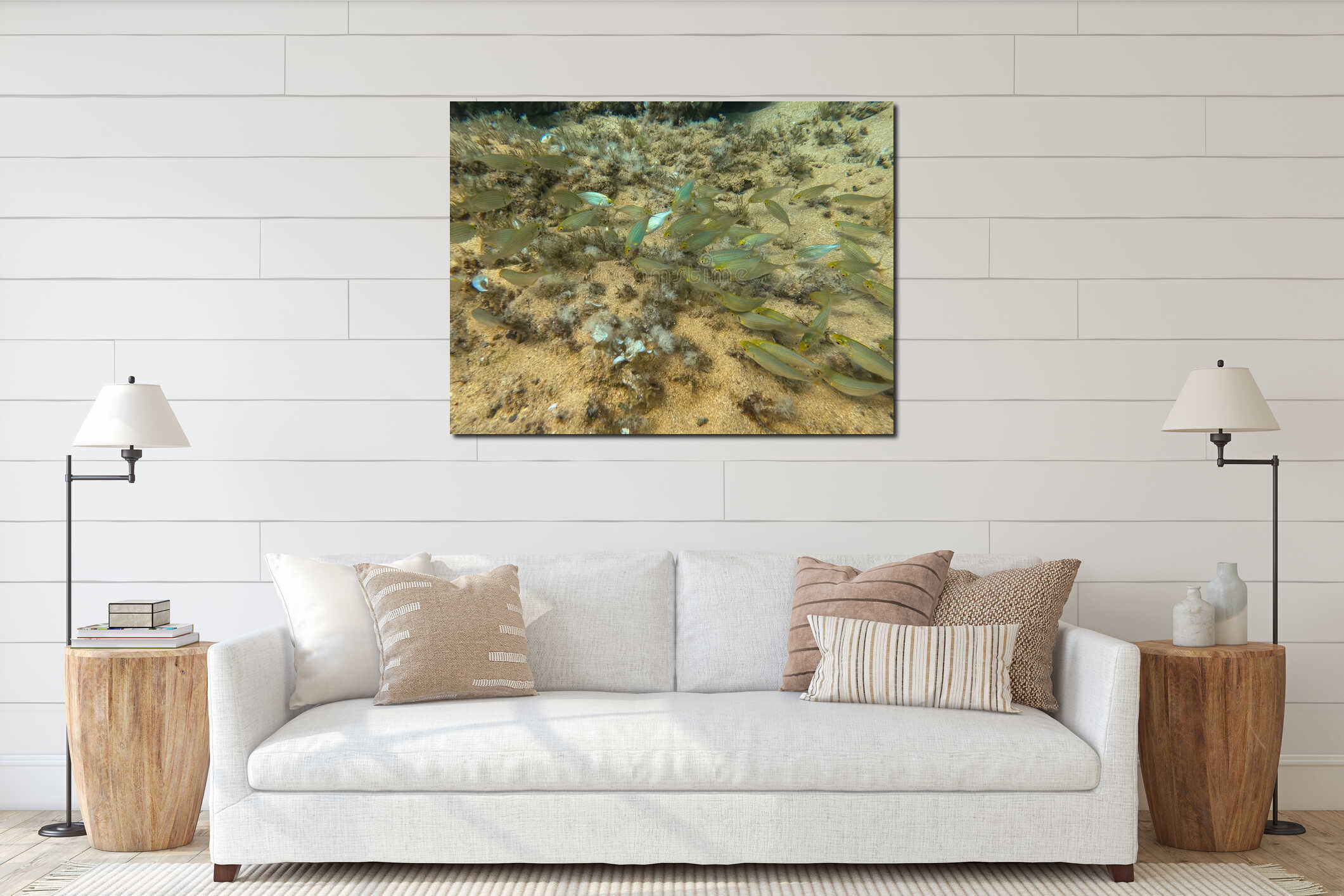 Canvas hanging interior mockup