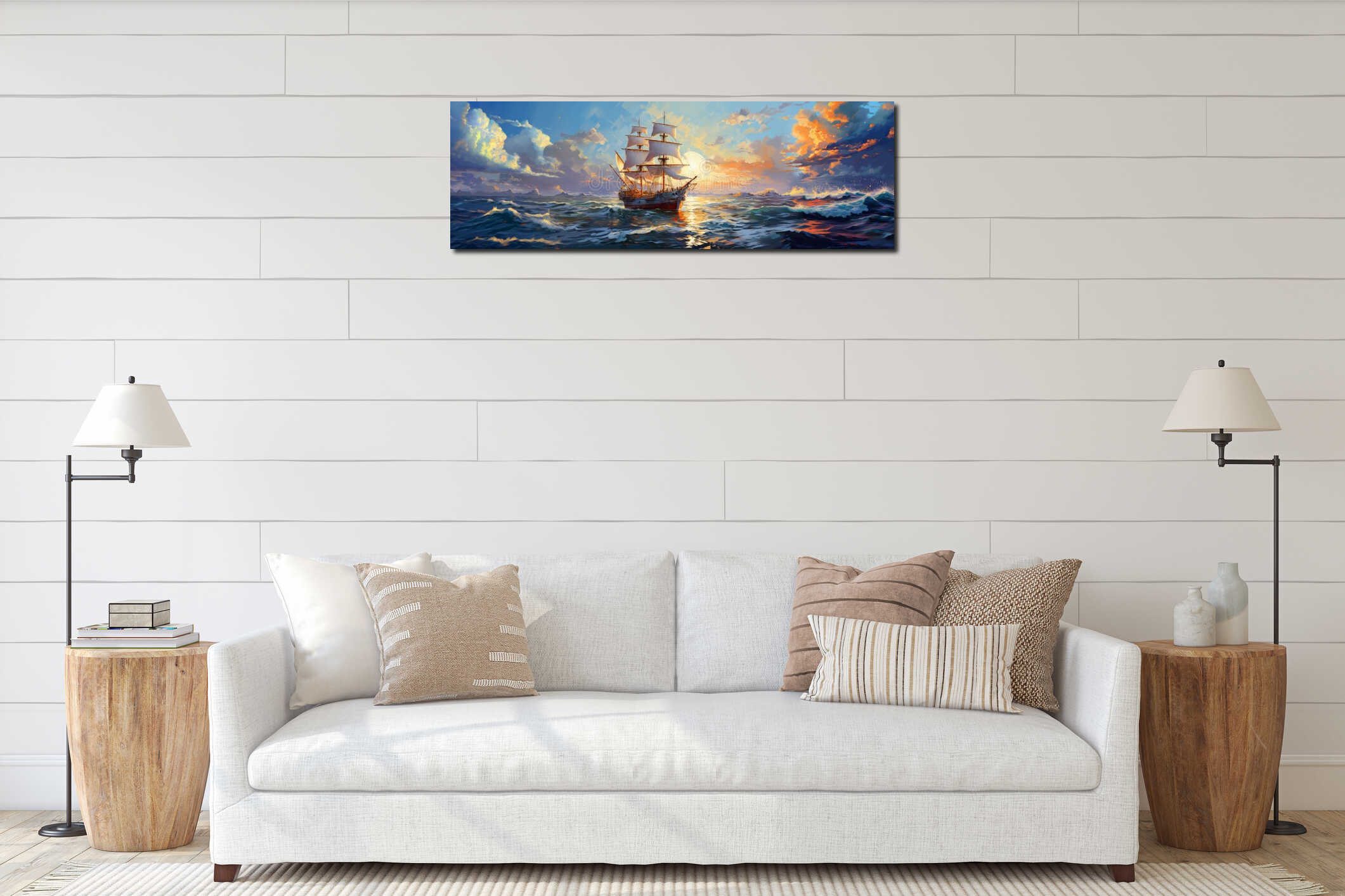 Canvas hanging interior mockup