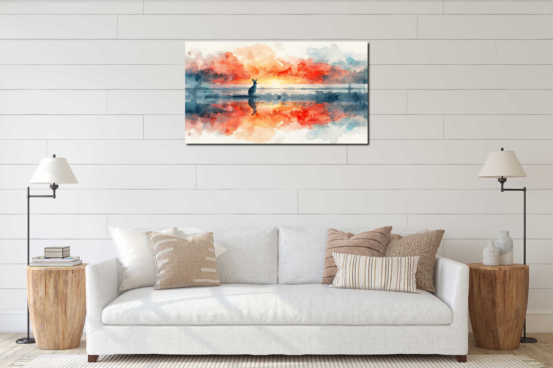 Canvas hanging interior mockup