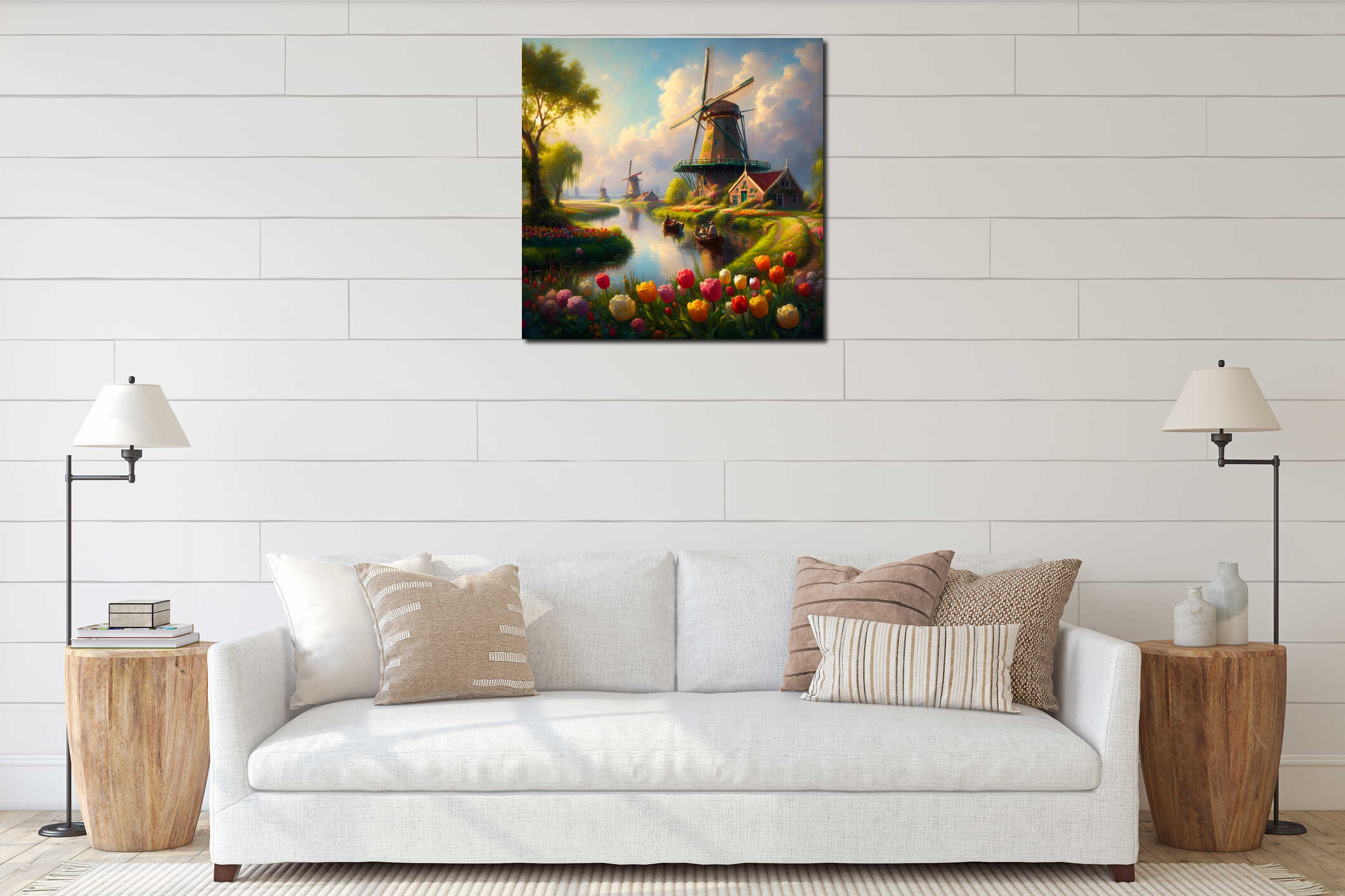Canvas hanging interior mockup