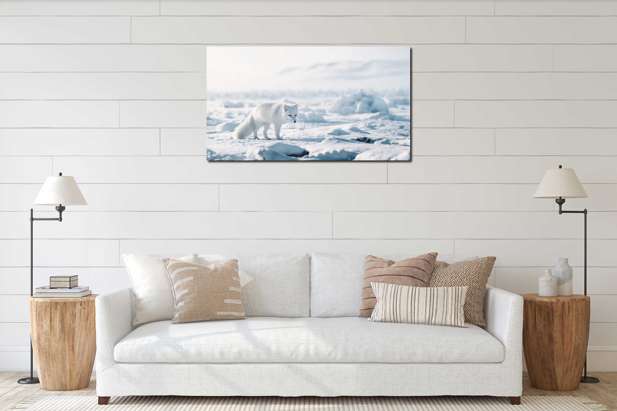 Canvas hanging interior mockup