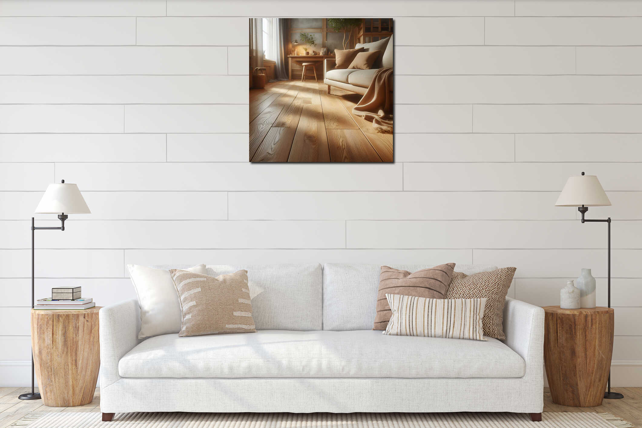 Canvas hanging interior mockup