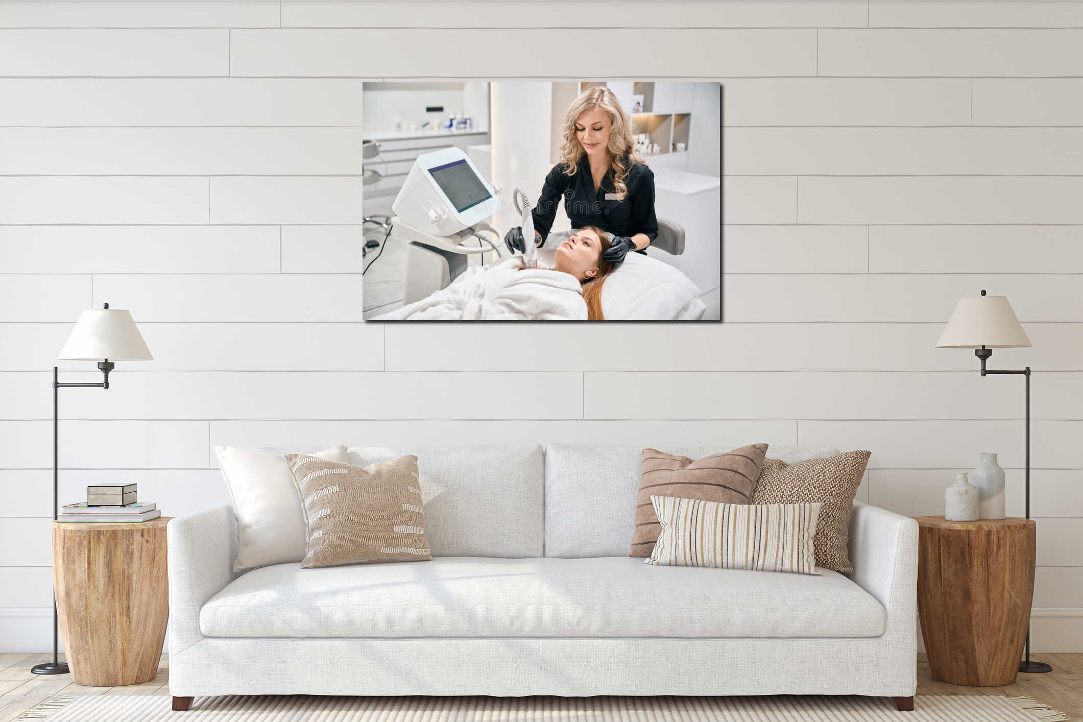 Canvas hanging interior mockup