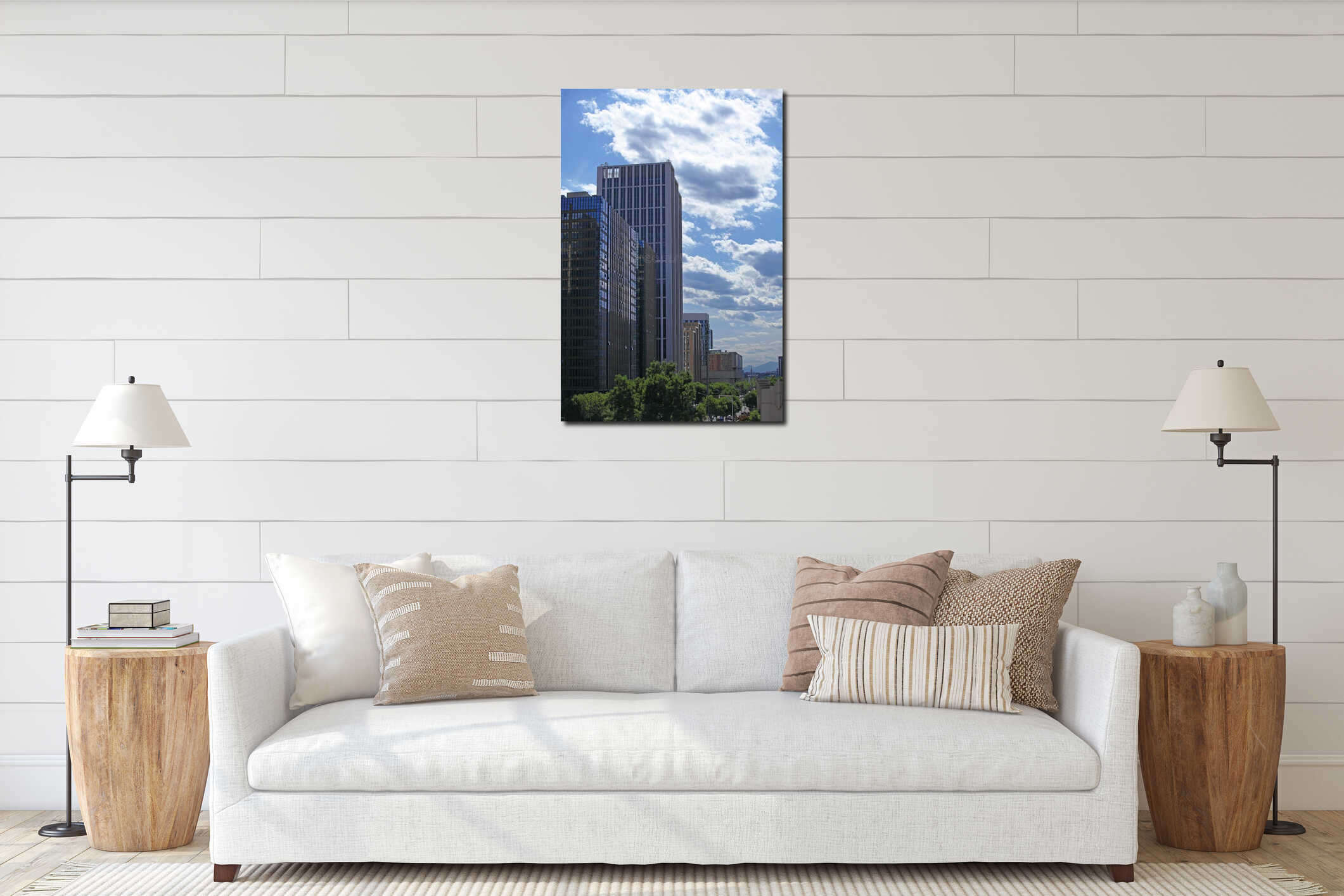 Canvas hanging interior mockup