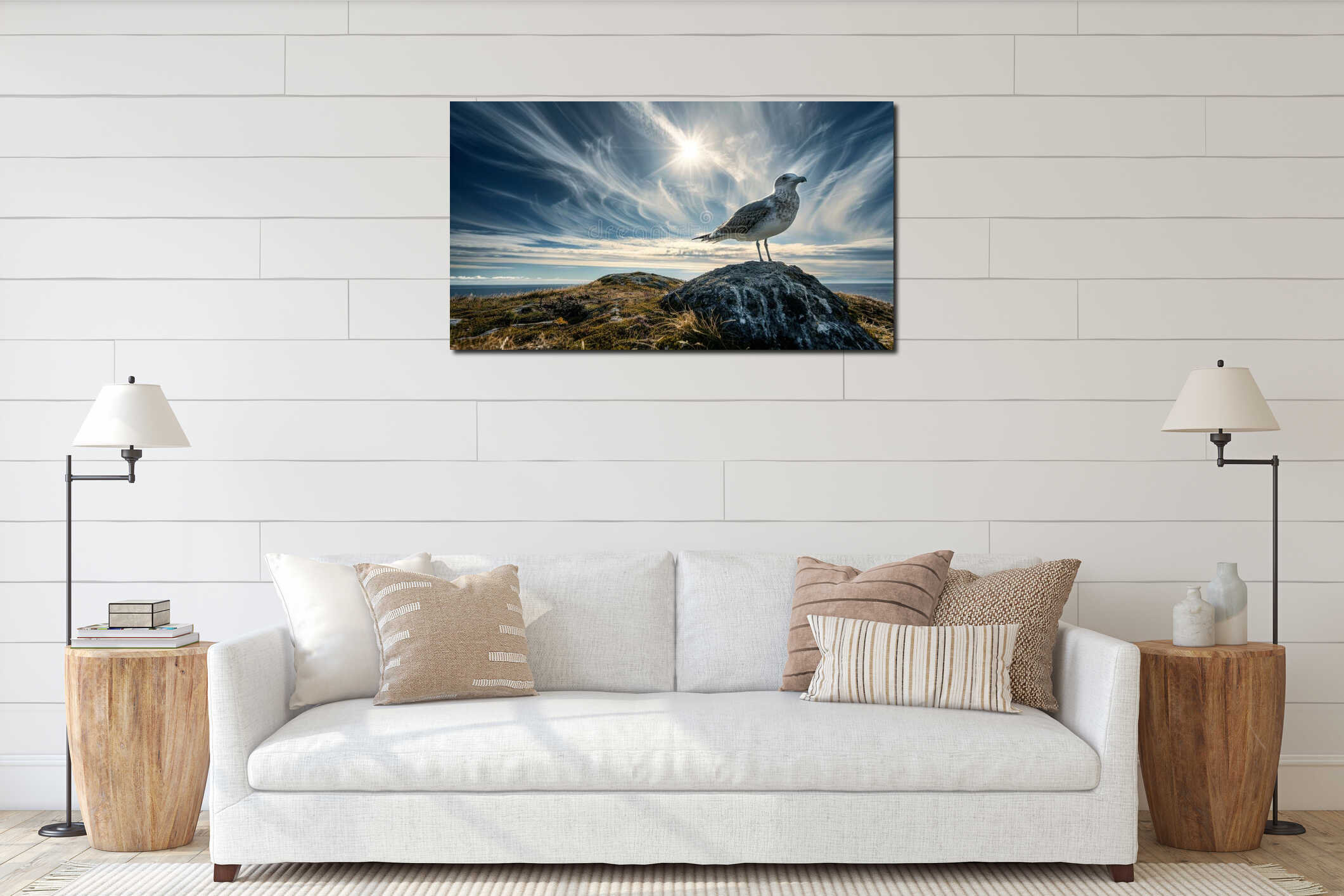 Canvas hanging interior mockup