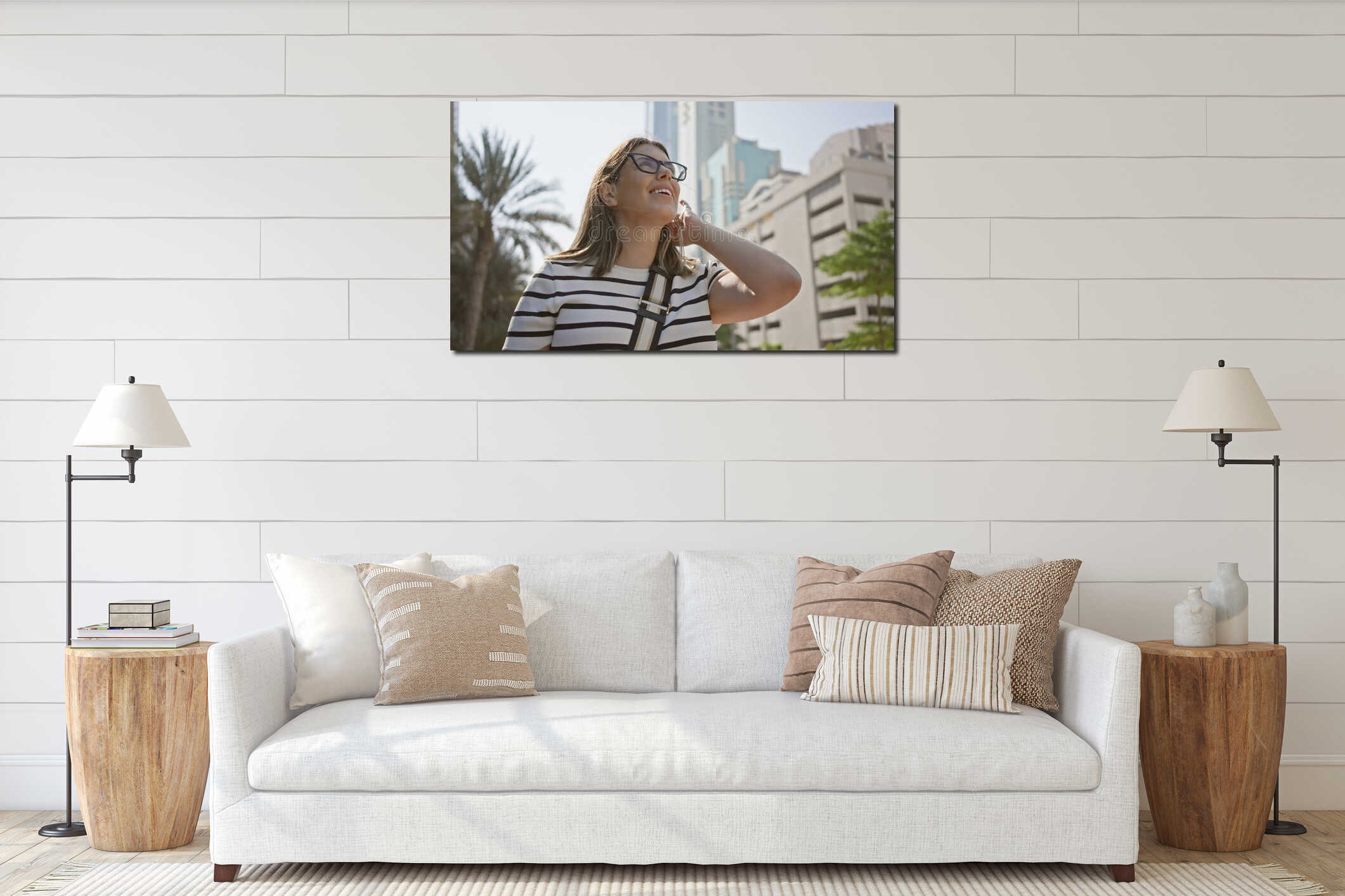 Canvas hanging interior mockup