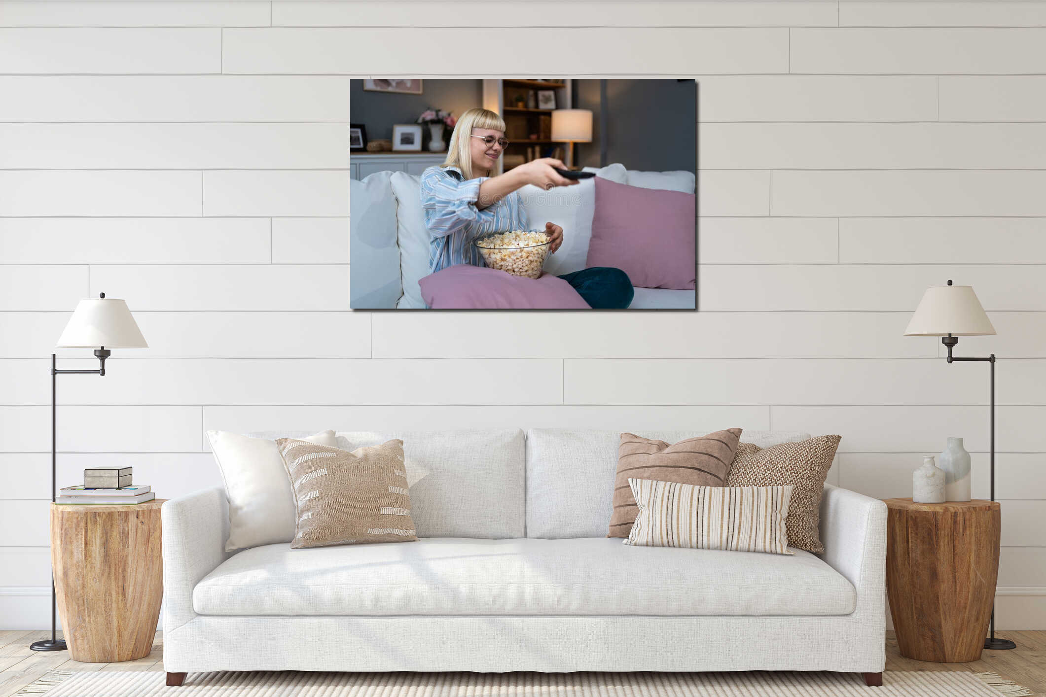 Canvas hanging interior mockup