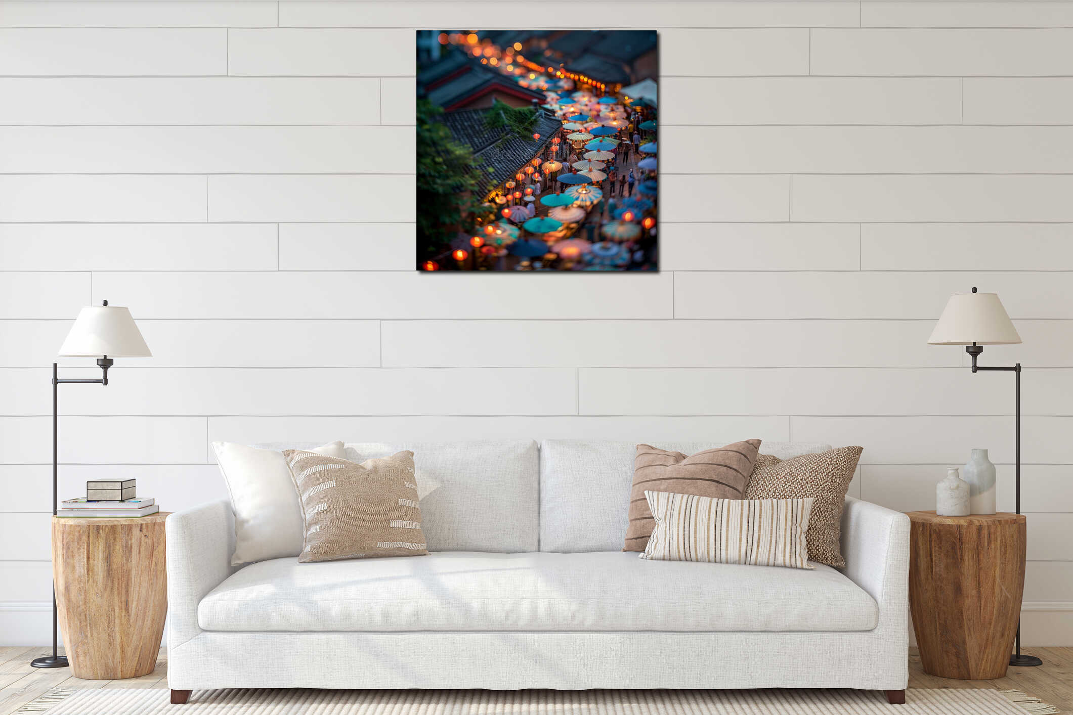 Canvas hanging interior mockup