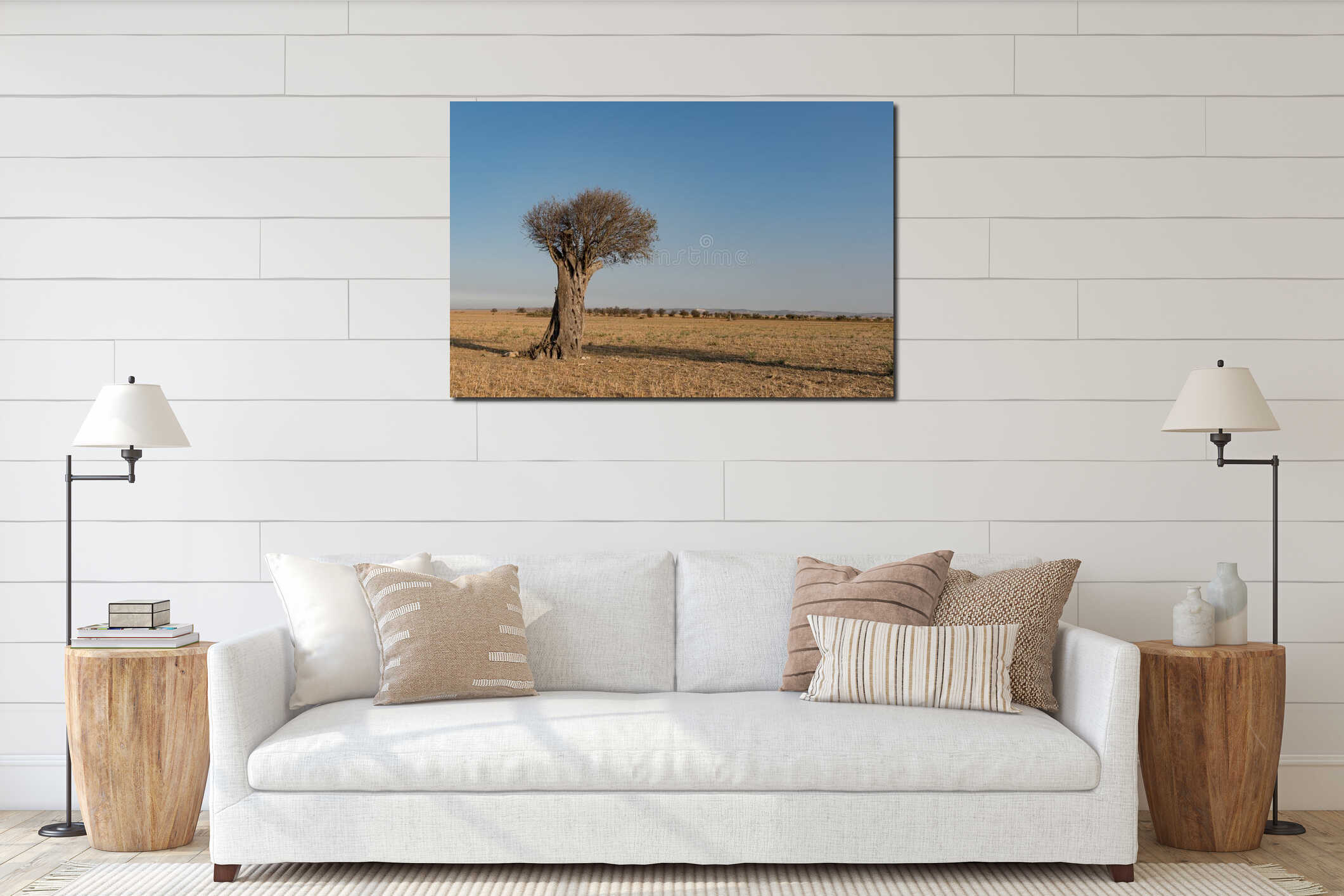 Canvas hanging interior mockup