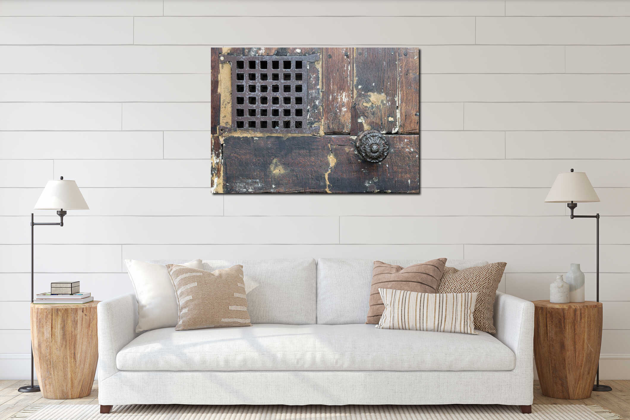 Canvas hanging interior mockup