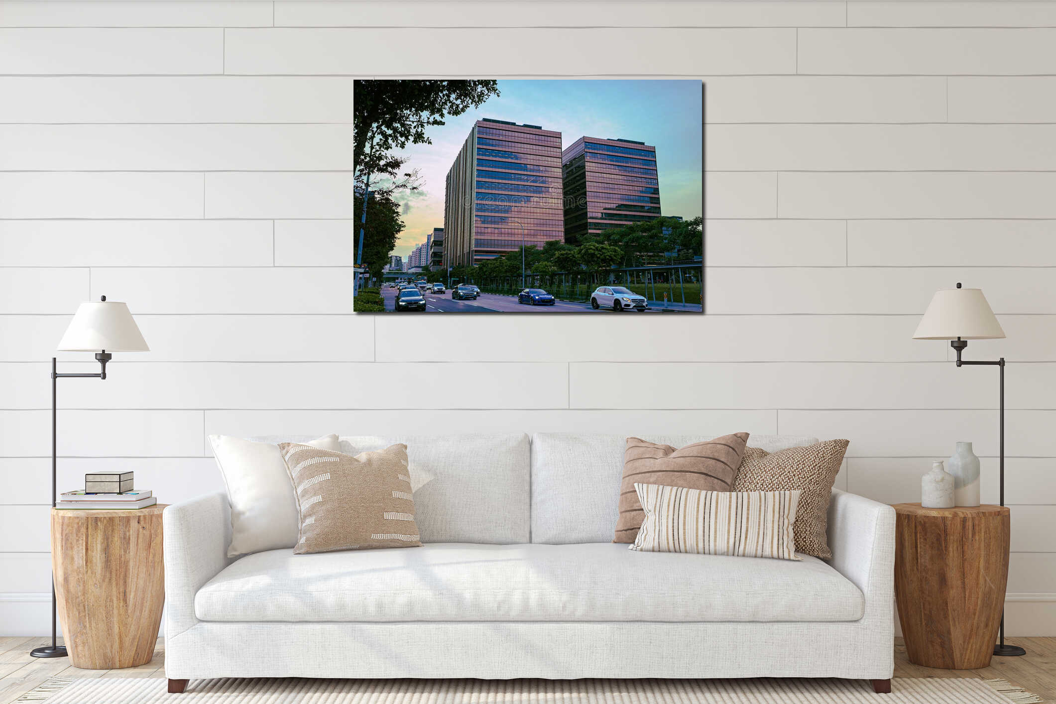 Canvas hanging interior mockup