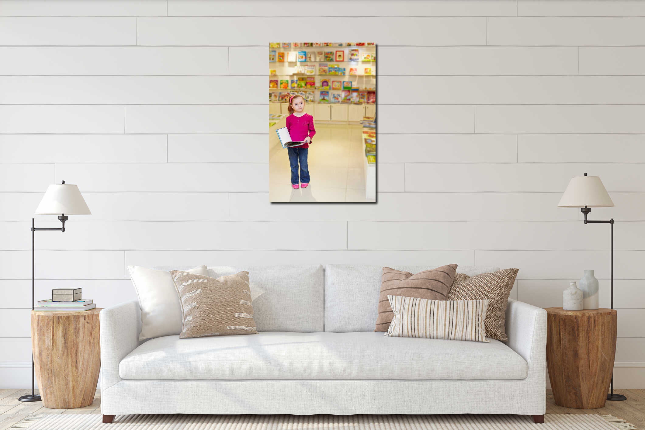 Canvas hanging interior mockup